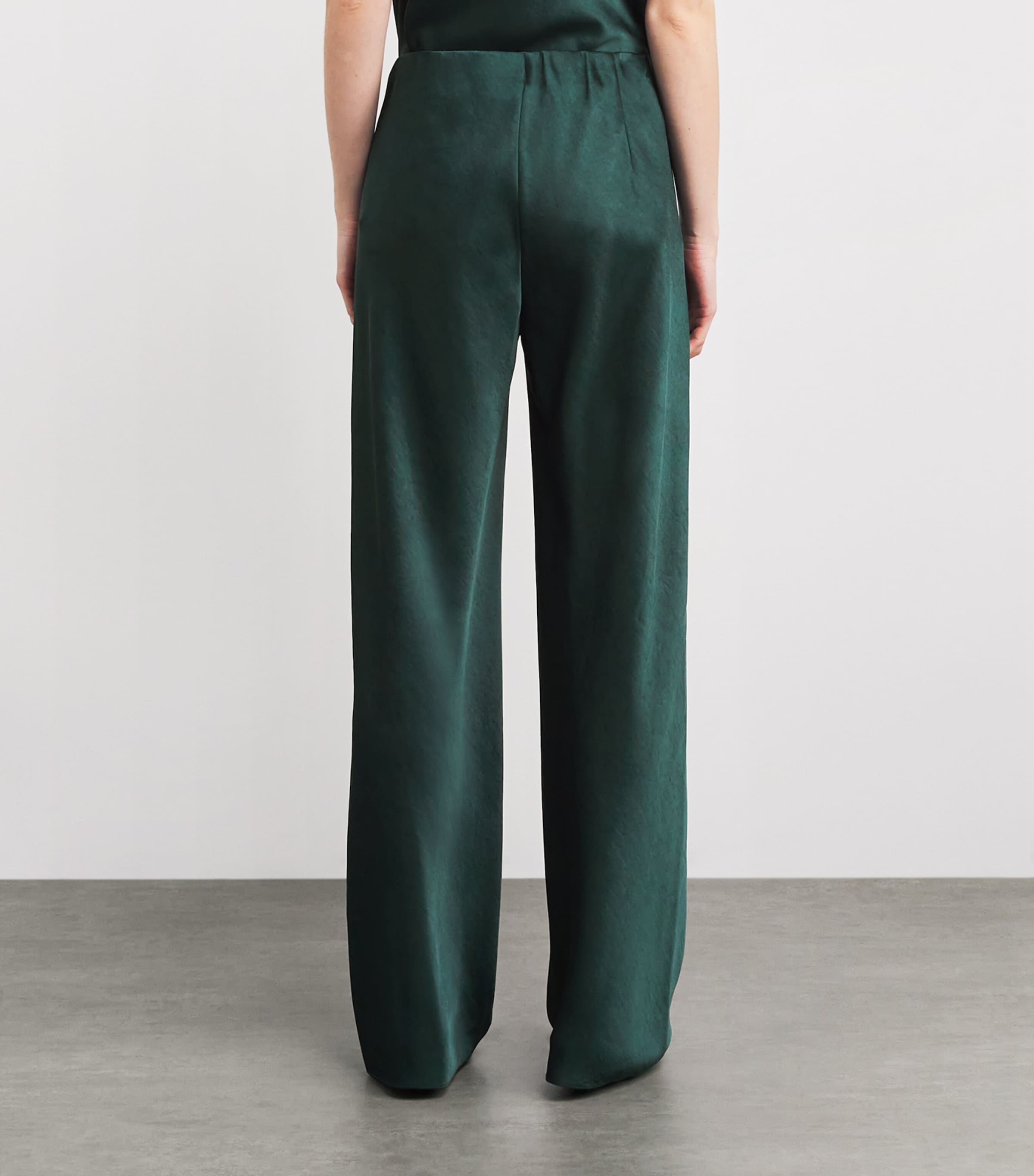 Satin High-Waist Fluid Trousers 377JUN Image 4