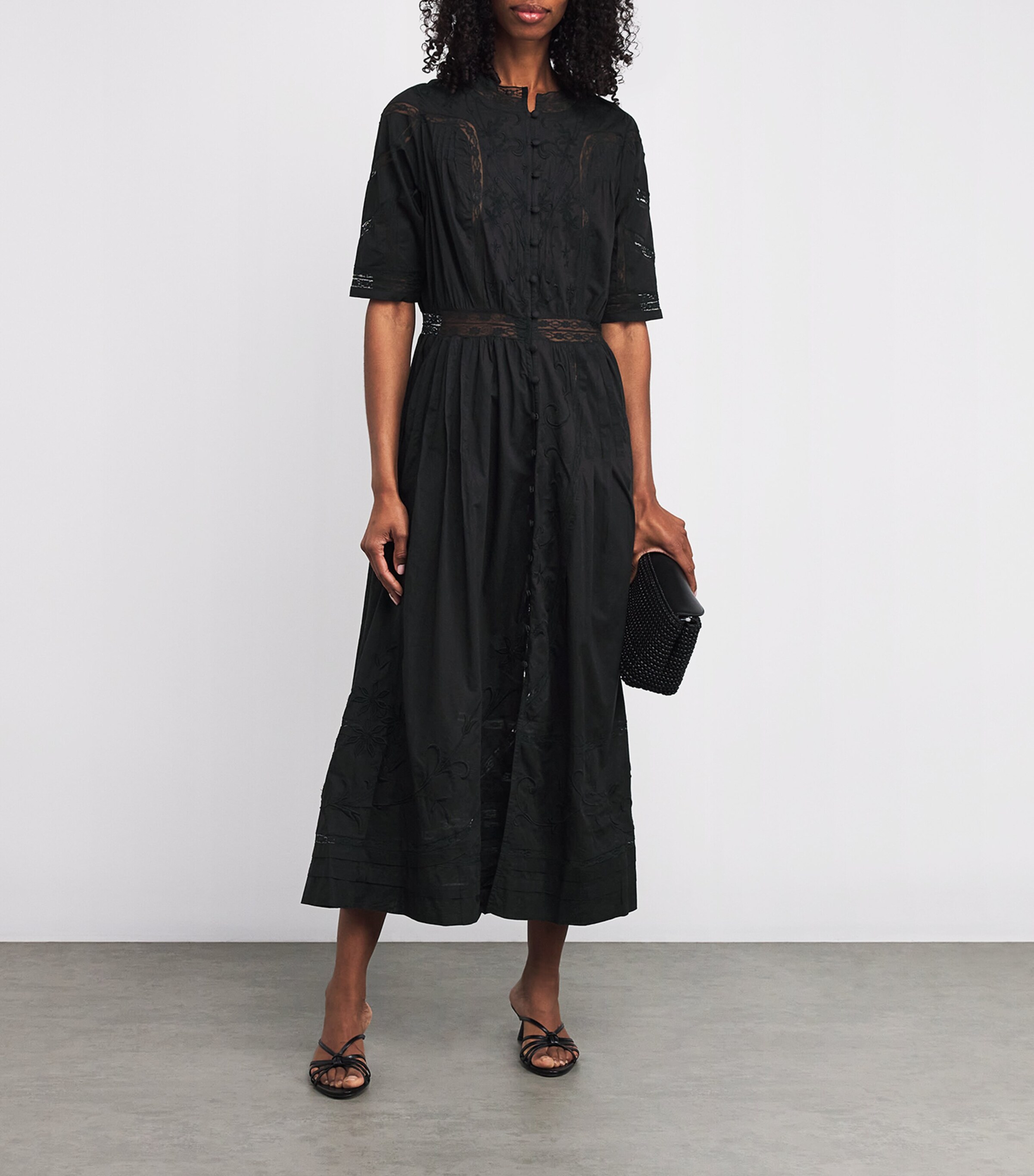 Cotton August Midi Dress BLACK Image 2