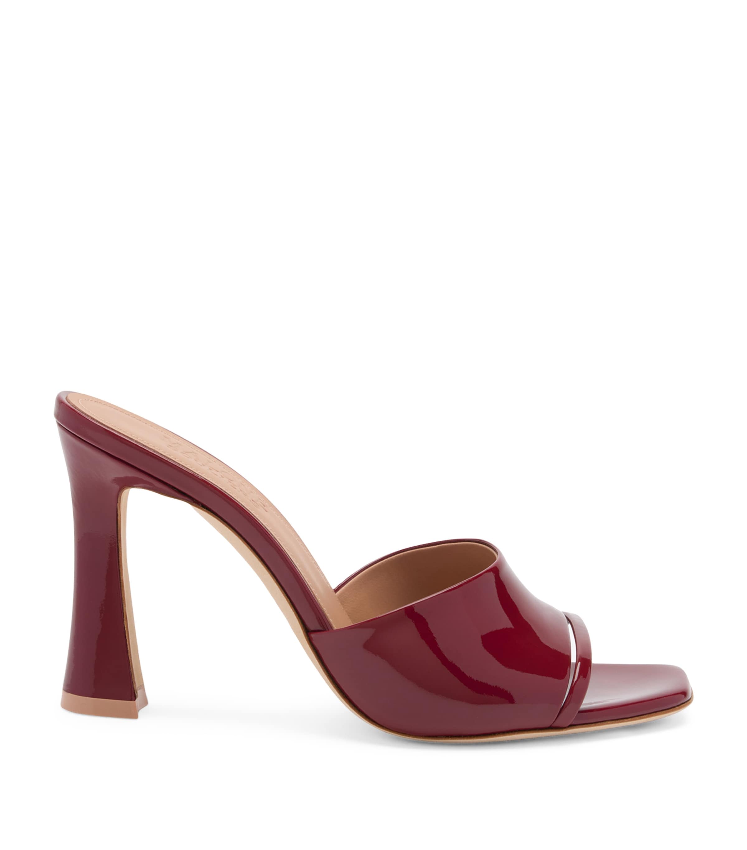 Malone Souliers Patent Leather Roxanne Mules 90 In Burgundy