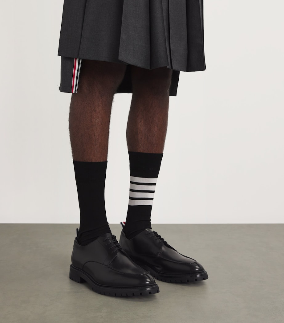 Leather Commmando Derby Shoes BLACK Image 2