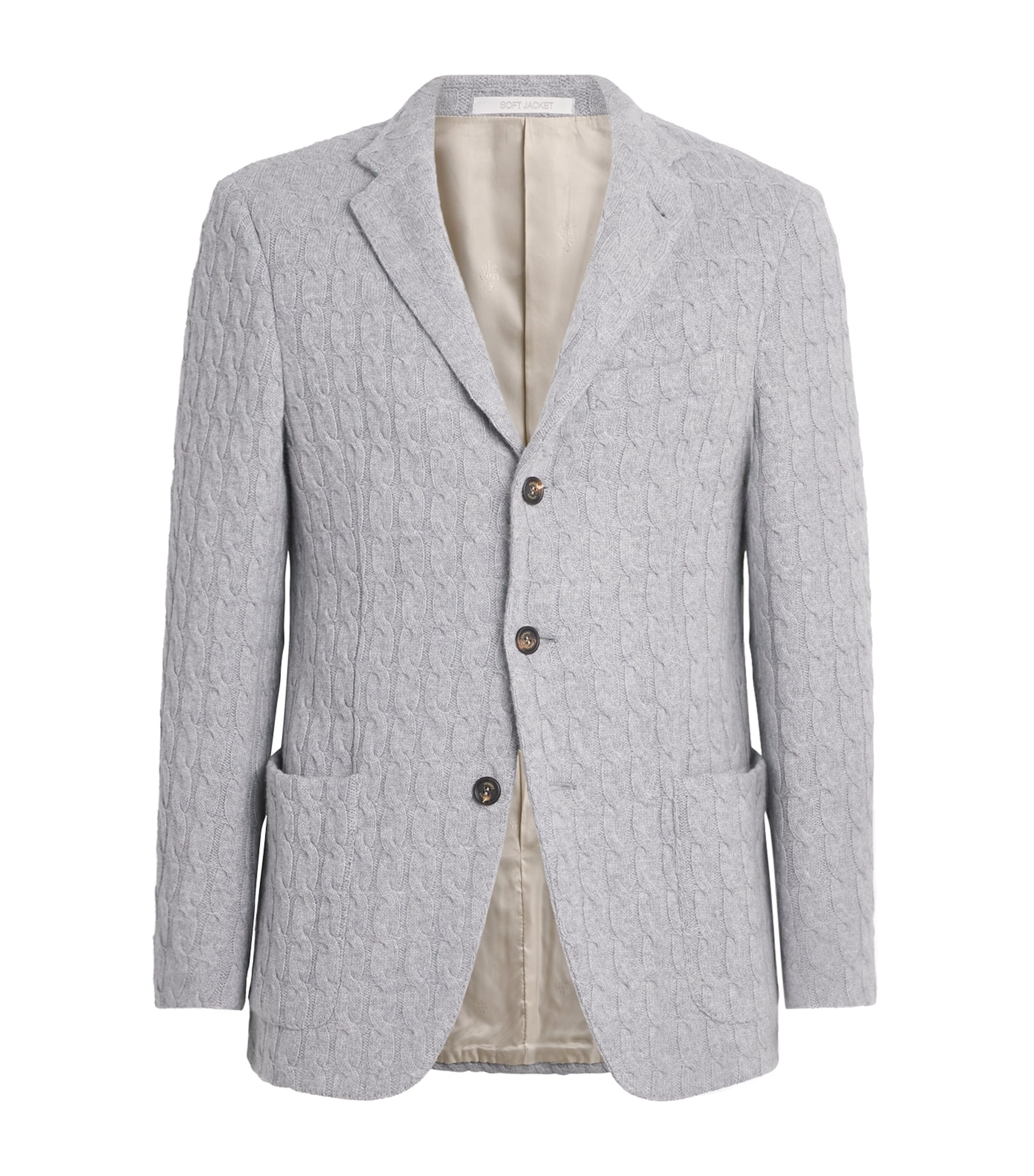 Wool-Cashmere Braided Blazer GRIGIO CHIARO MELANG Image 1