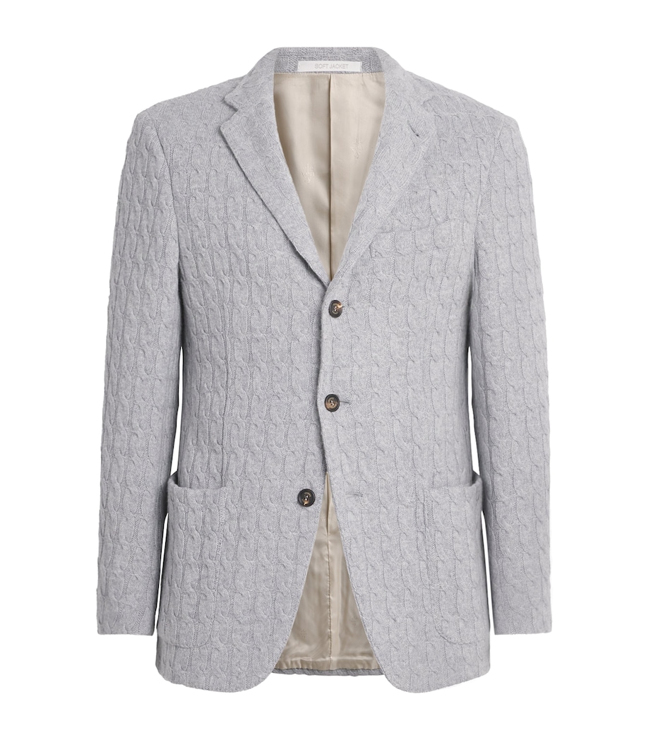 Wool-Cashmere Braided Blazer GRIGIO CHIARO MELANG Image 1