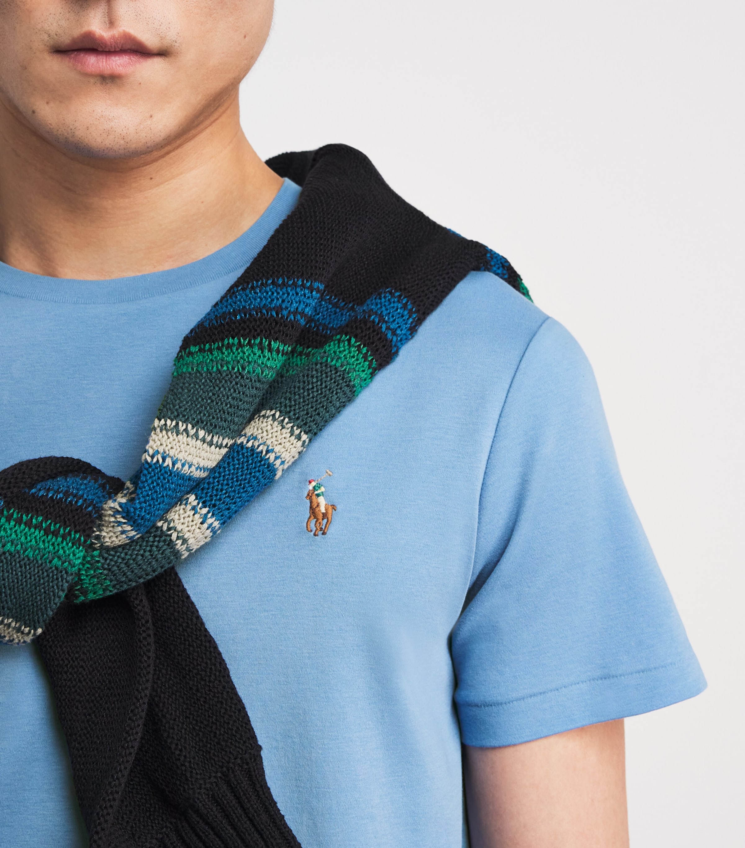 Pima Cotton Polo Pony T-Shirt SKY BLUE Image 6