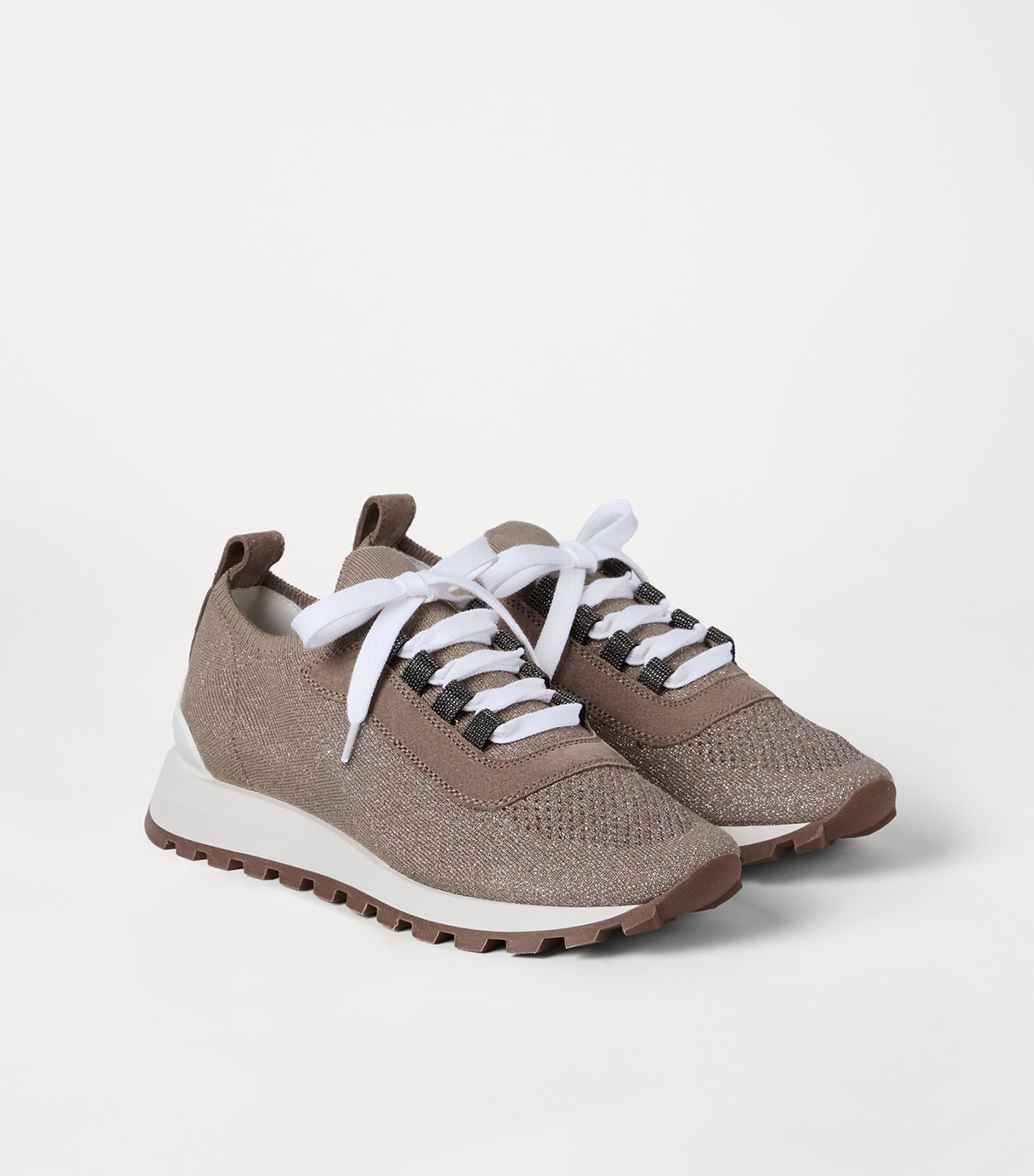 Brunello Cucinelli Cotton-Blend Knit Runner Sneakers Image 3