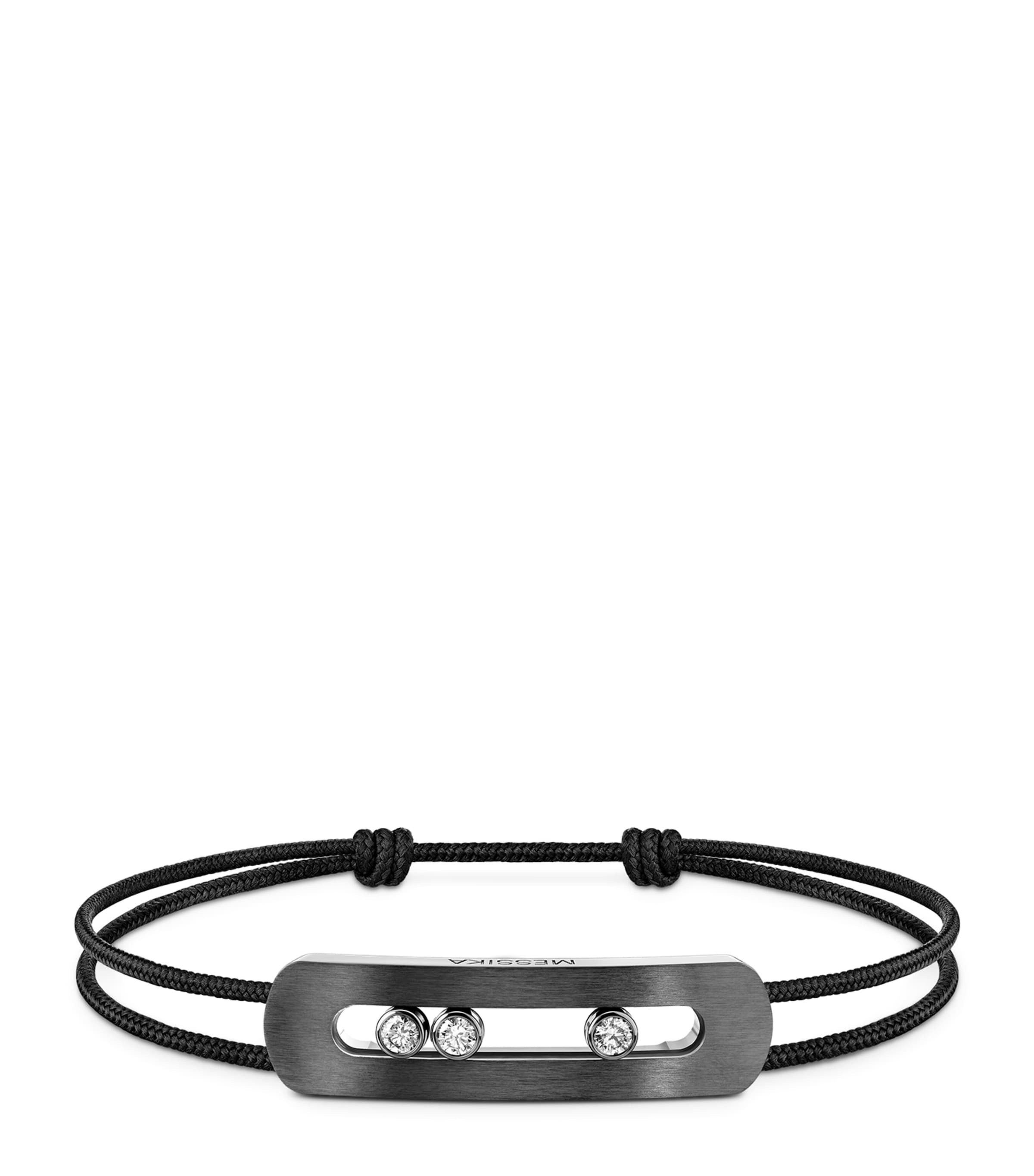 Messika Move Titanium Graphite Titanium and Diamond Large Cord Bracelet Titanium Image 1