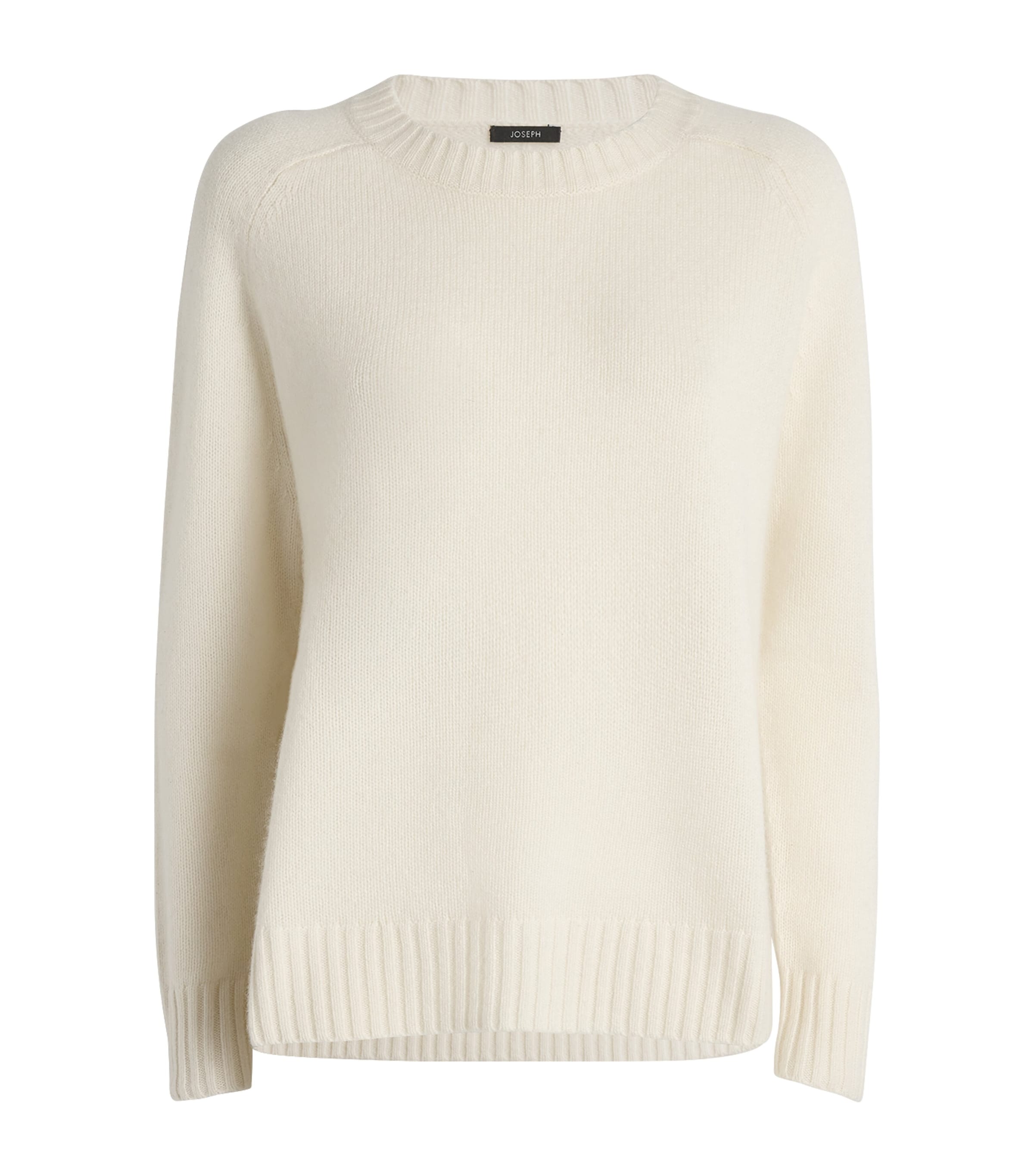 Joseph Open Cashmere Round-neck Sweater In Ivory