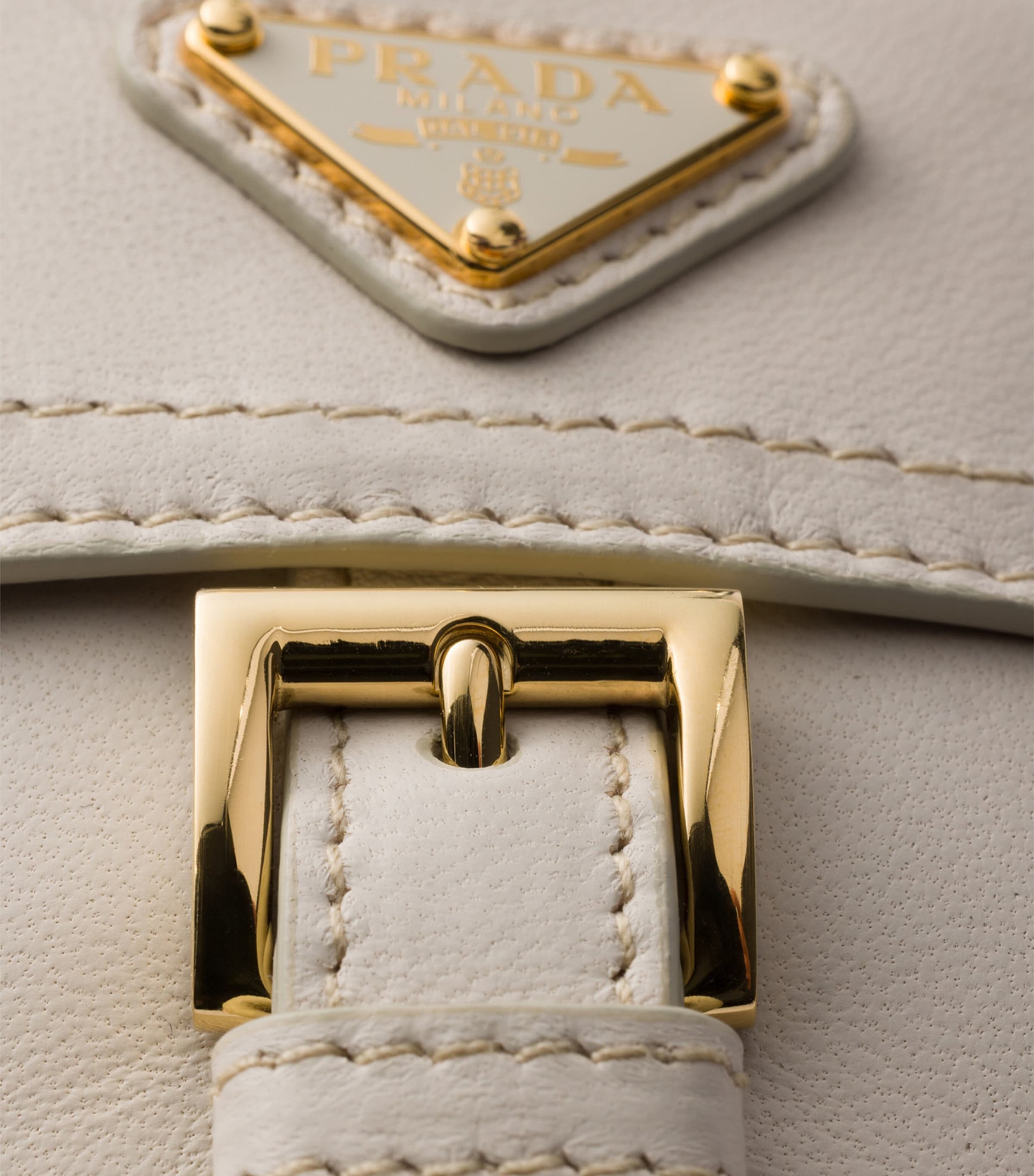 Prada Nappa Leather Drawstring Pouch Neutral Image 6