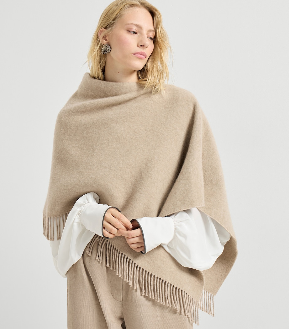 Wool-Cashmere Poncho CHA85 Image 3