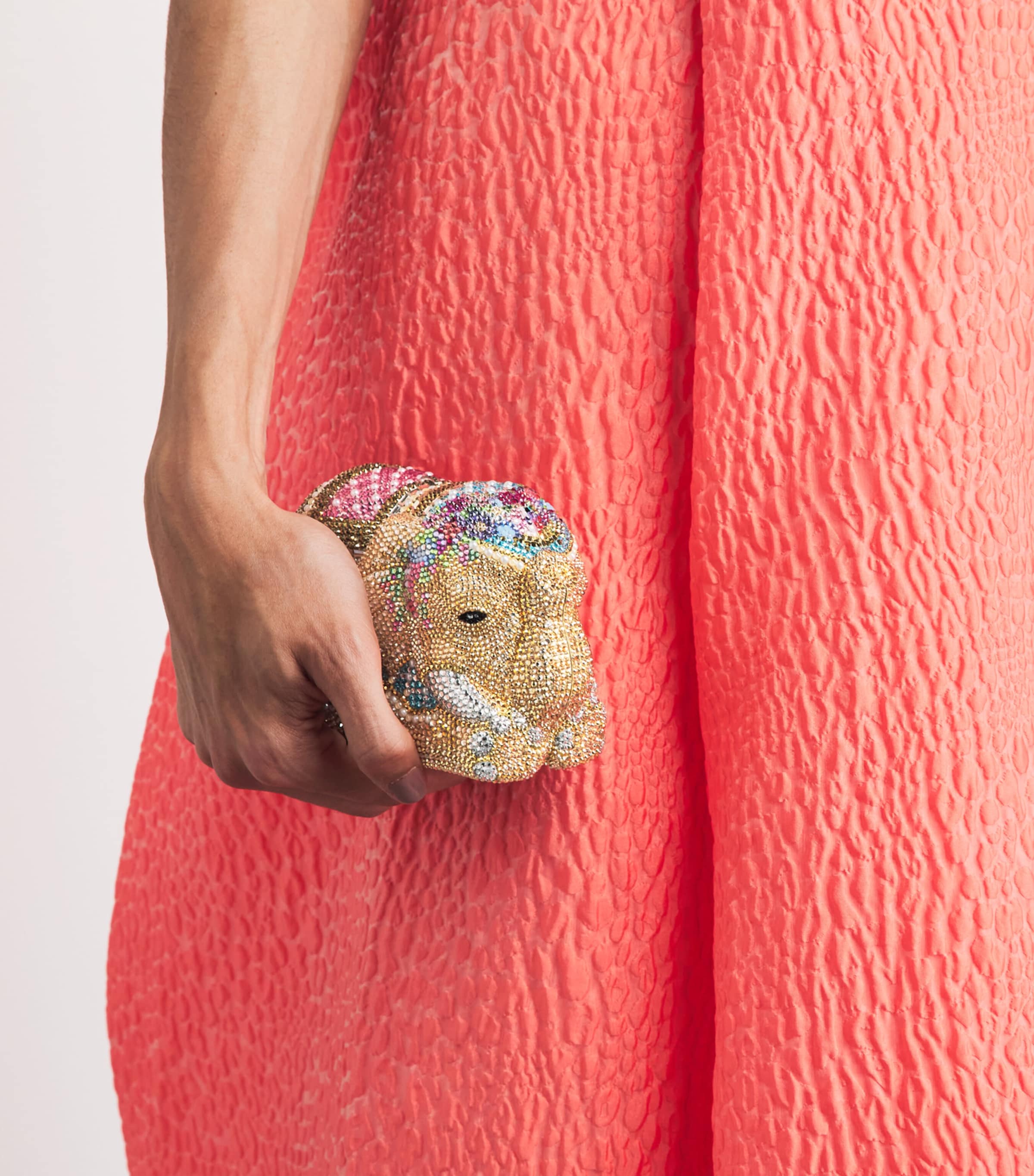 Judith Leiber Embellished Elephant Clutch Bag Silver Sunrise Mult Image 4