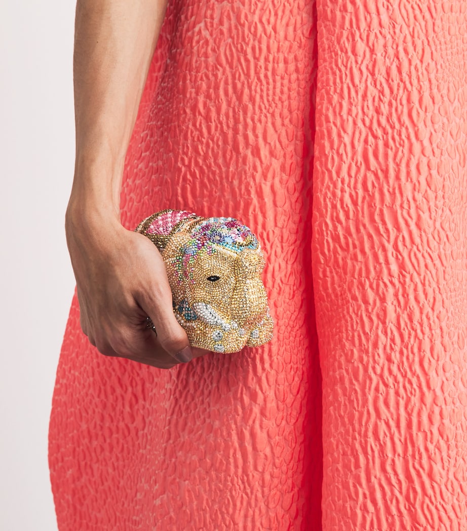 Judith Leiber Embellished Elephant Clutch Bag Silver Sunrise Mult Image 4