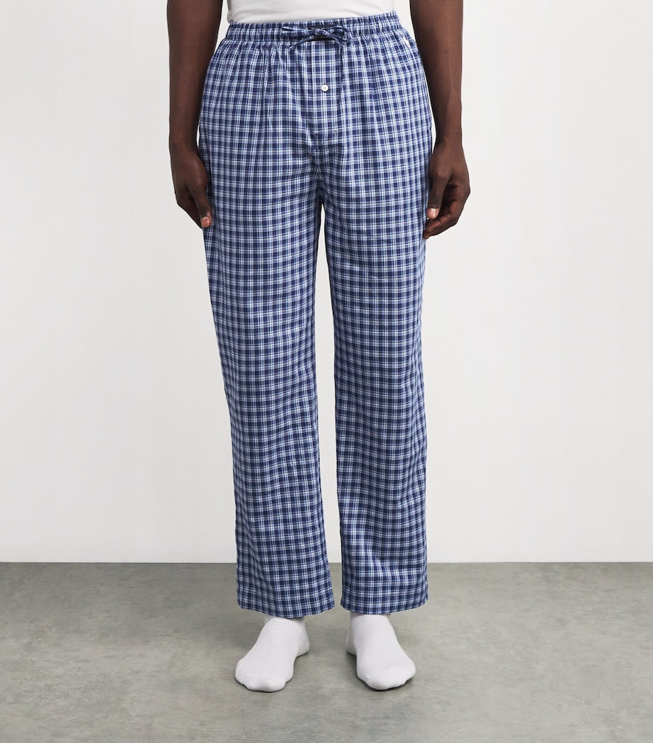 Cotton Check Pyjama Bottoms NAVY MULTI Image 3