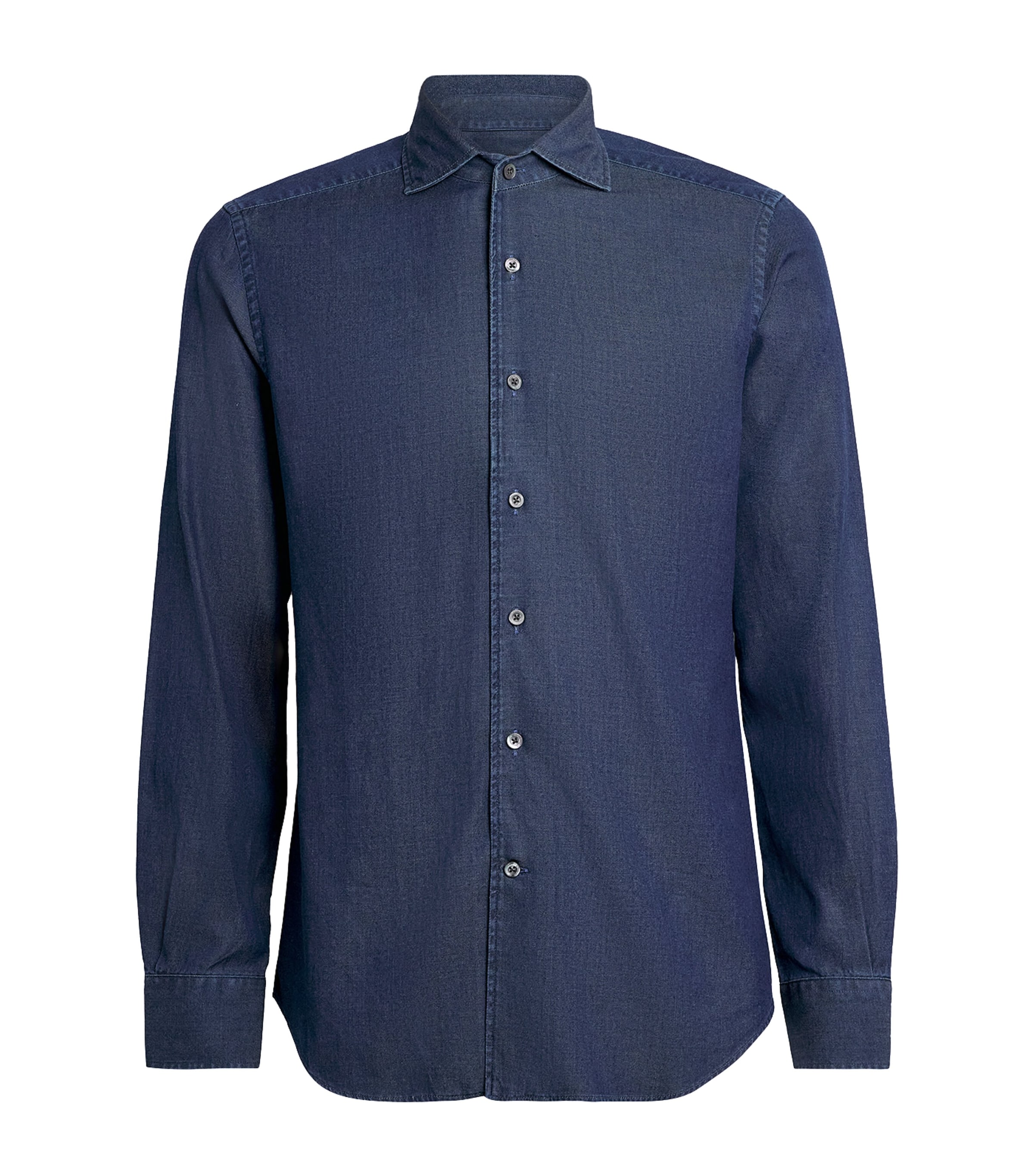 Corneliani Cutaway-collar Button-up Shirt In Blue