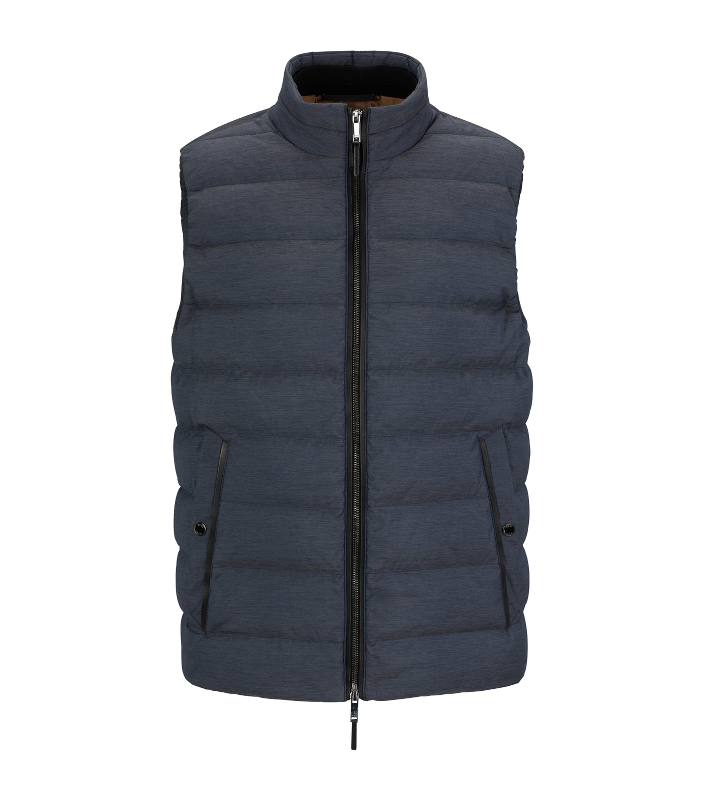 Hugo Boss Melange Gilet With Tailored Details In Blue