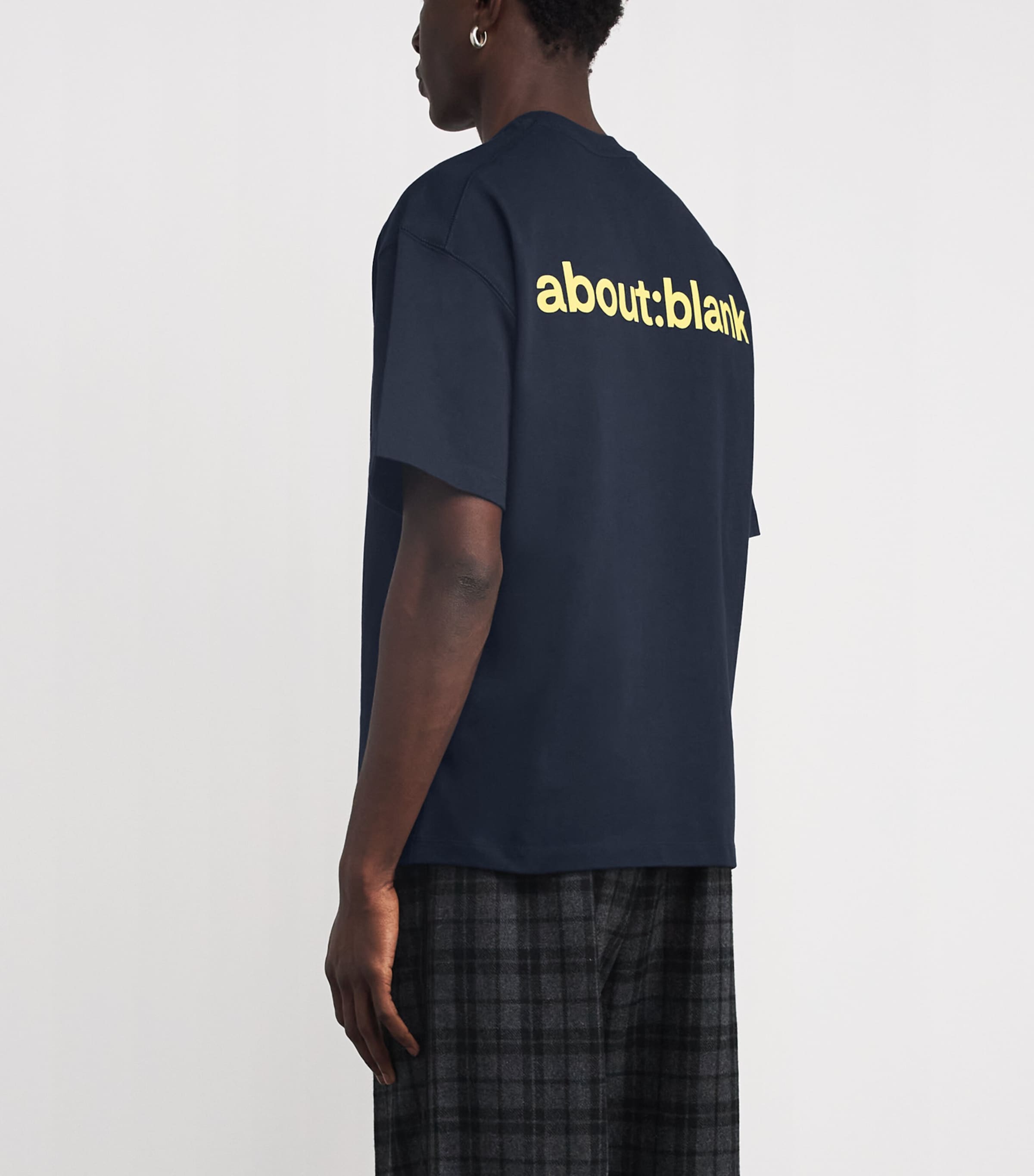 Cotton Logo T-Shirt NAVY/YELLOW Image 4