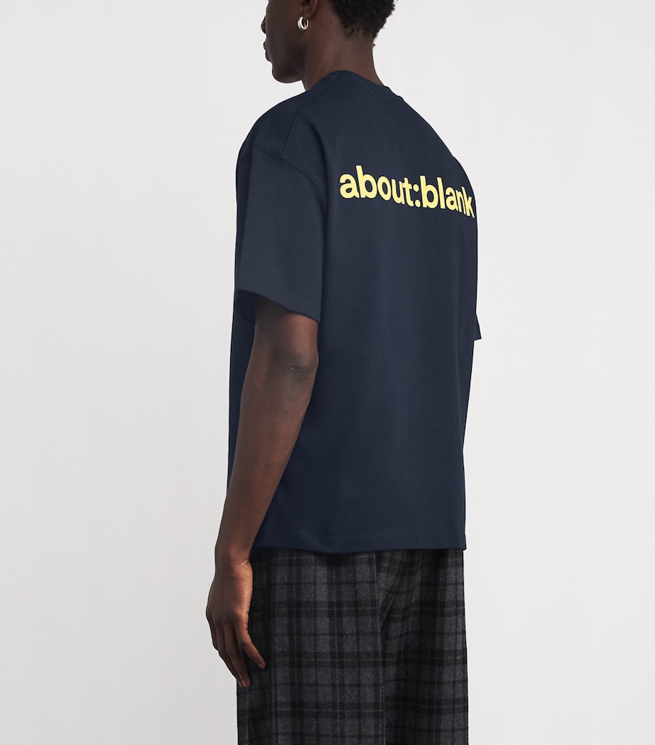 Cotton Logo T-Shirt NAVY/YELLOW Image 4