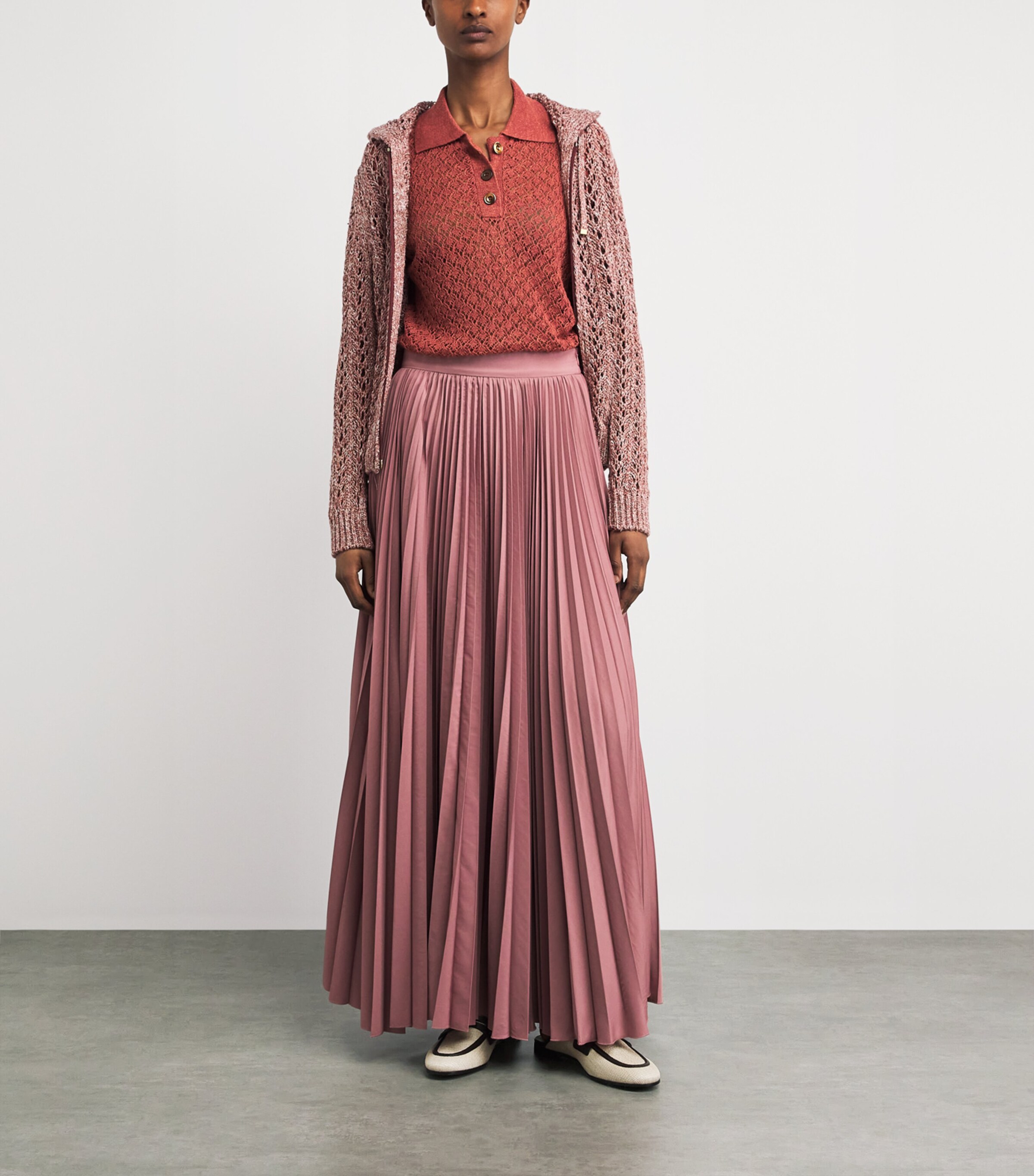 Eleventy Womens Pleated Maxi Skirt Lampone Image 2