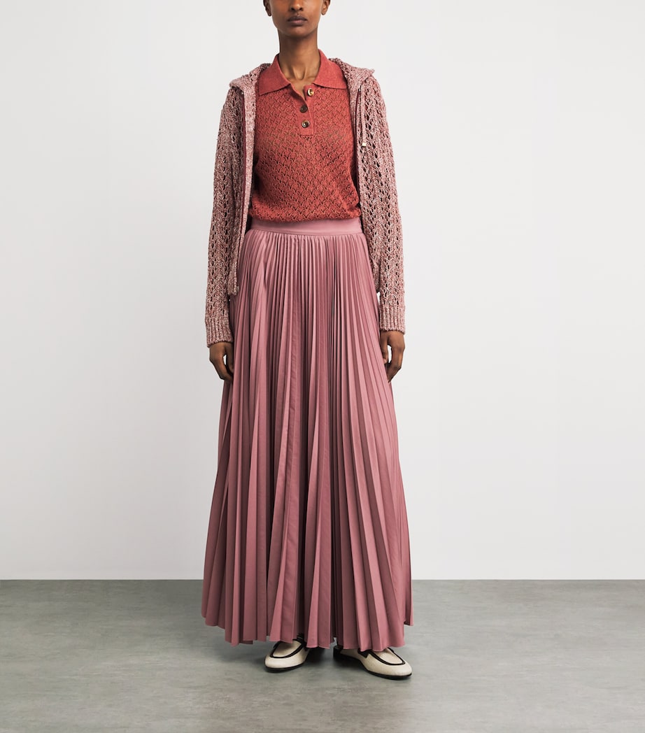 Eleventy Womens Pleated Maxi Skirt Lampone Image 2