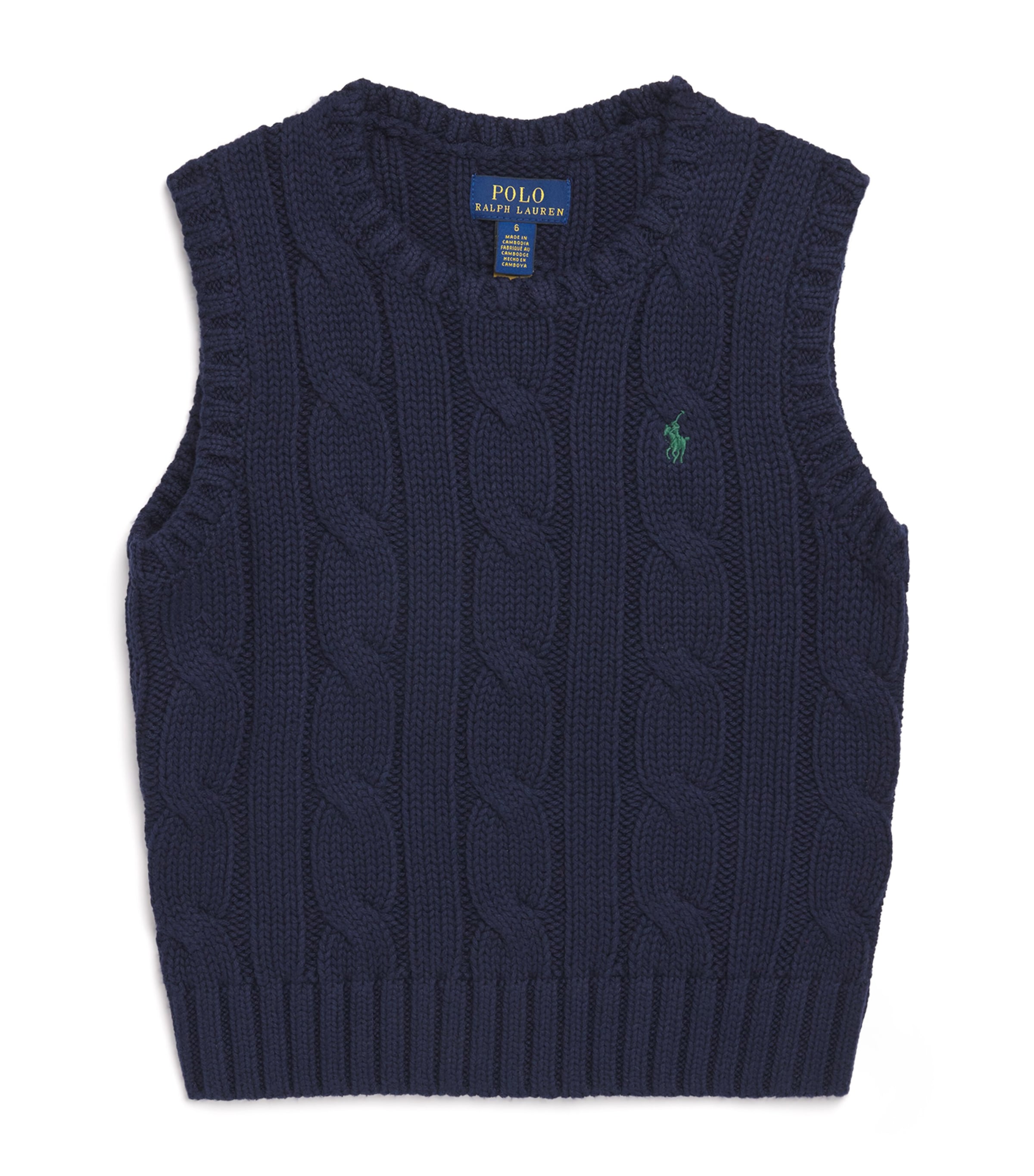 Ralph Lauren Cable-knit Sweater Vest In Blue