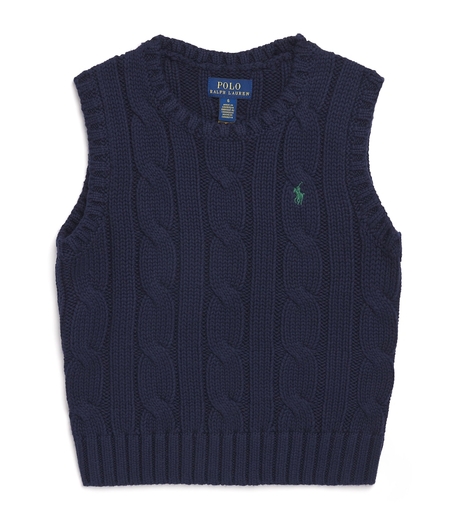 Cable-Knit Sweater Vest (7-14 Years) NAVY Image 1