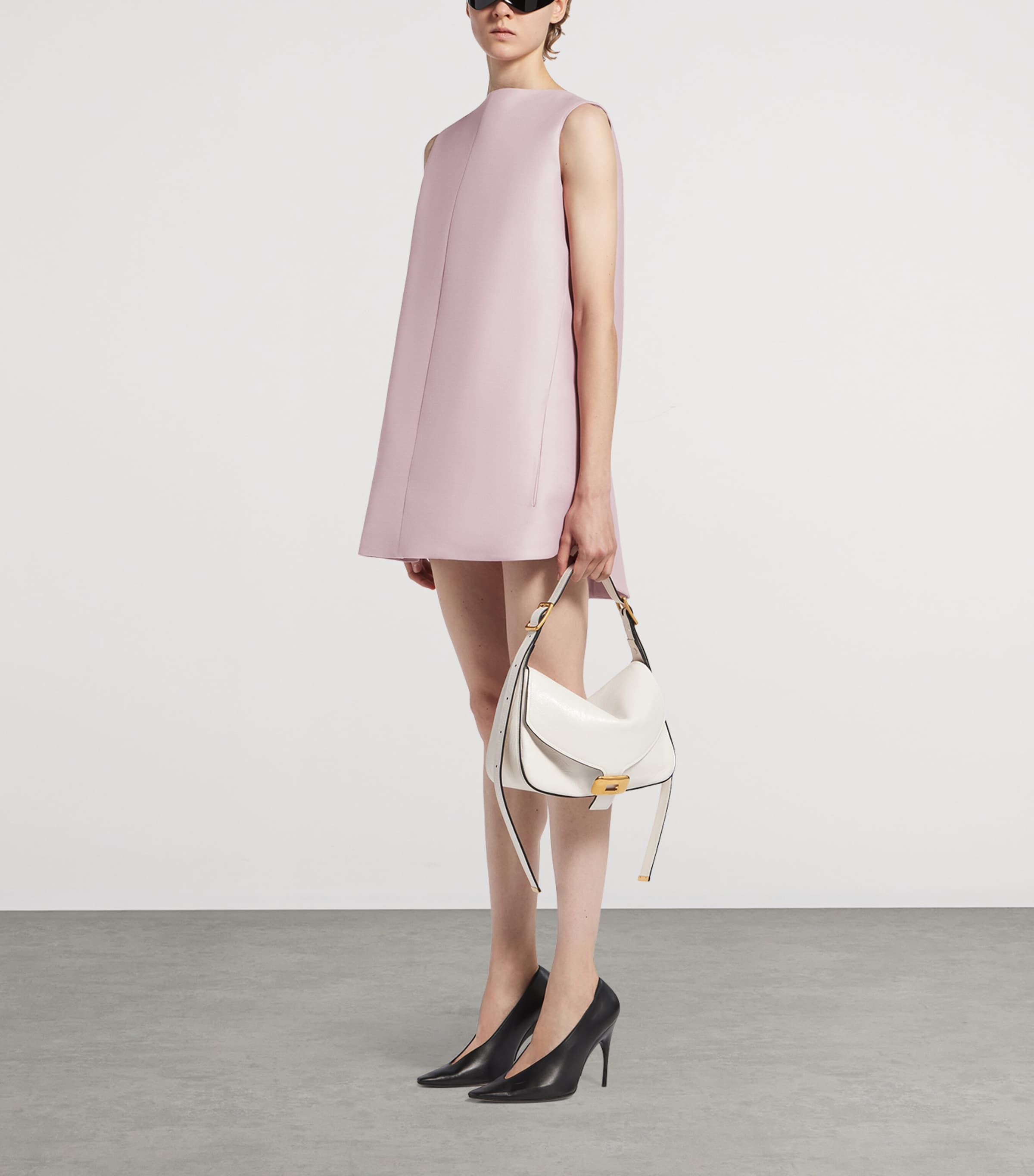 Balenciaga Womens Wool-Silk A-Line Mini Dress Image 2
