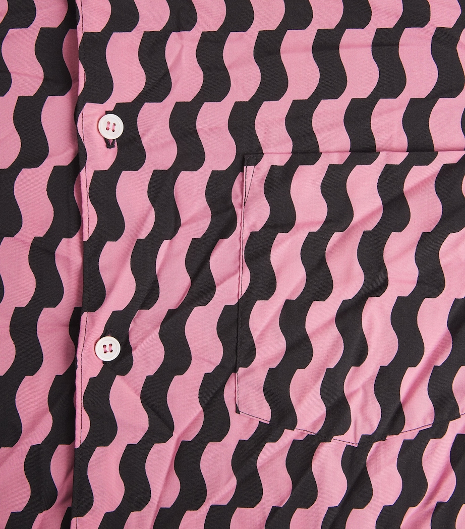 Comme Des Garçons Homme Plus Mens Printed Relaxed Shirt Pink/black Image 6