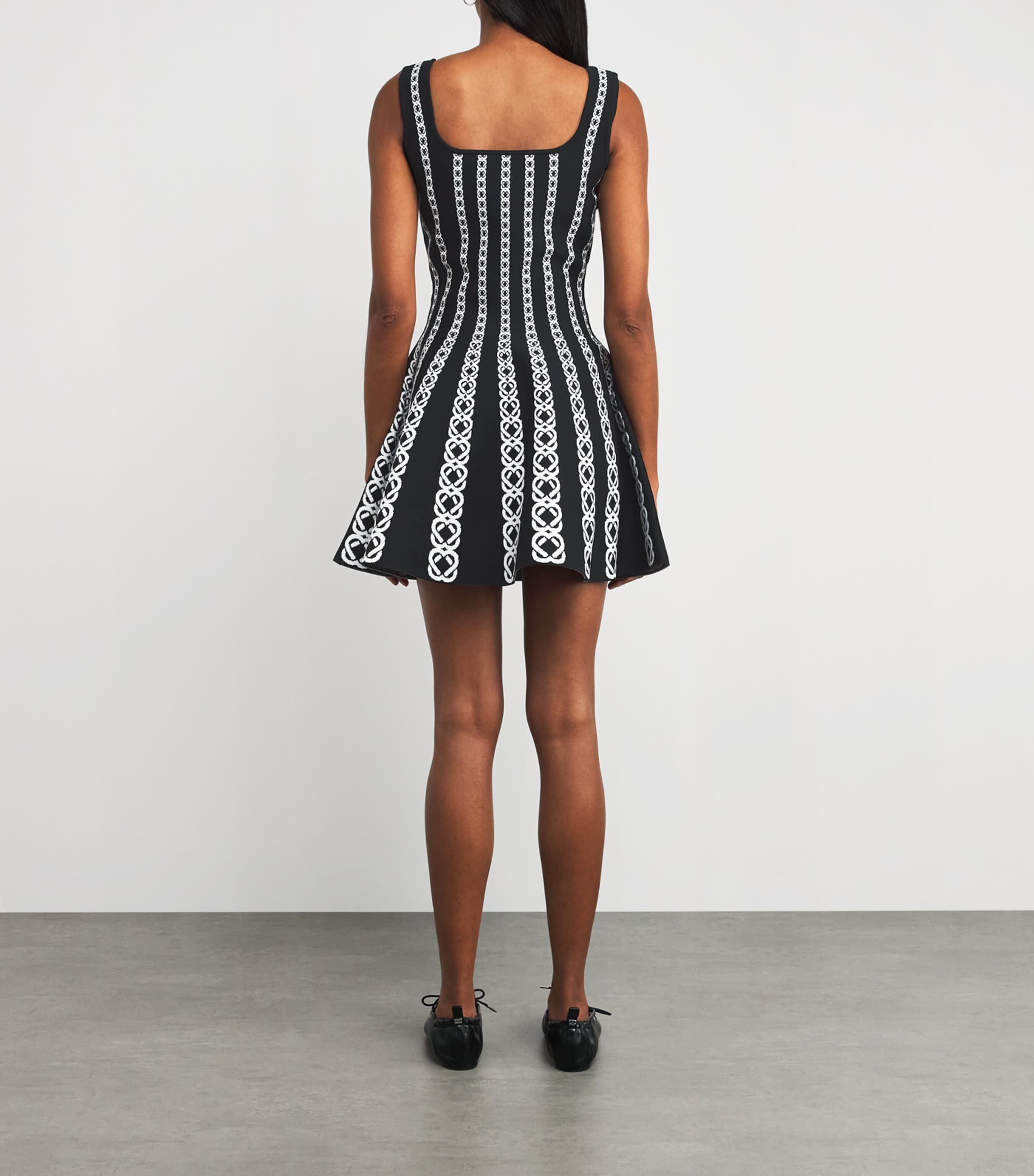 Monogram-Jacquard Mini Dress WHITE / BLACK Image 3