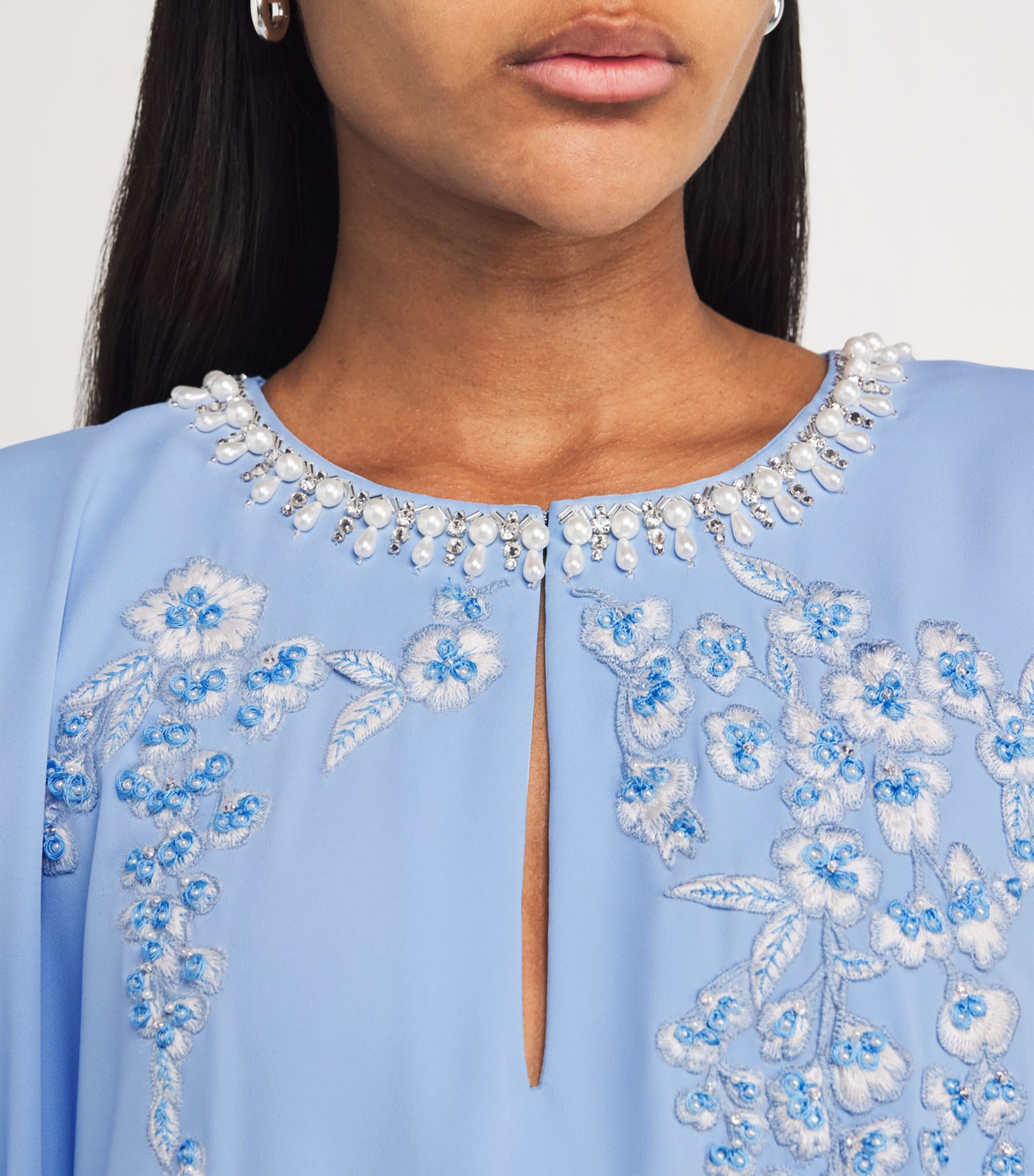 Satin Embellished Kaftan 408 CELESTE MULTI Image 6