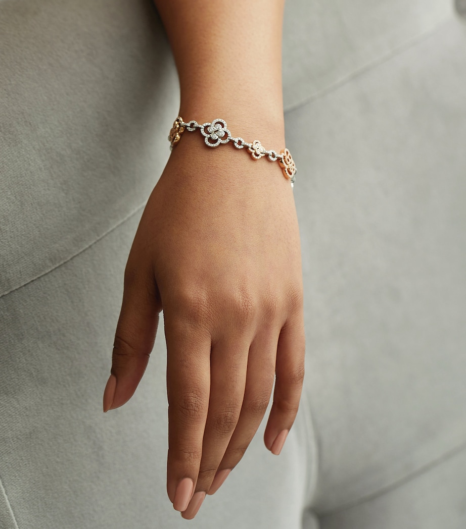 Rose Gold, Platinum and Diamond Be Boodles Bracelet ROSE GOLD Image 2