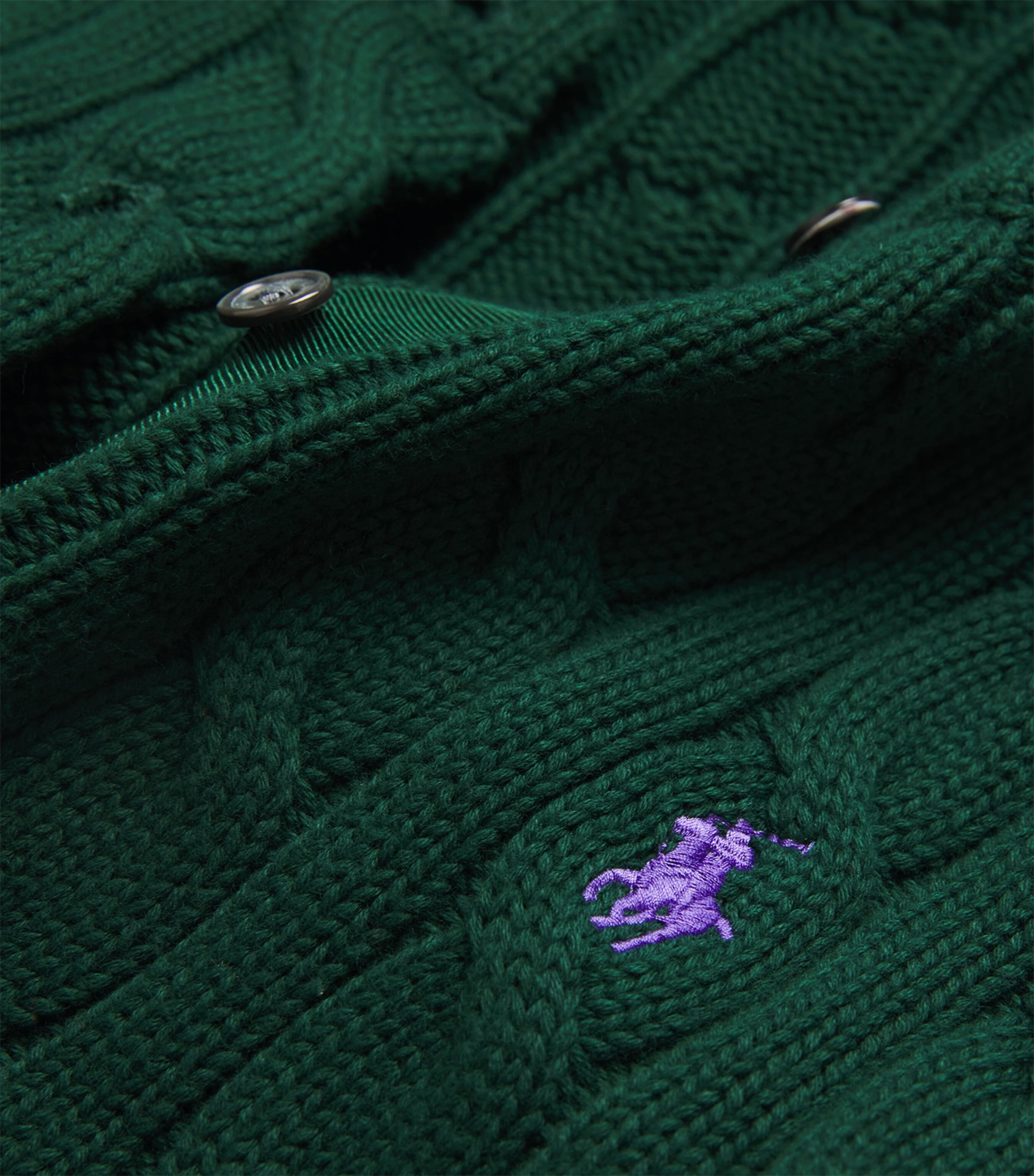 Cotton Cable-Knit Cardigan MOSS AGATE Image 5