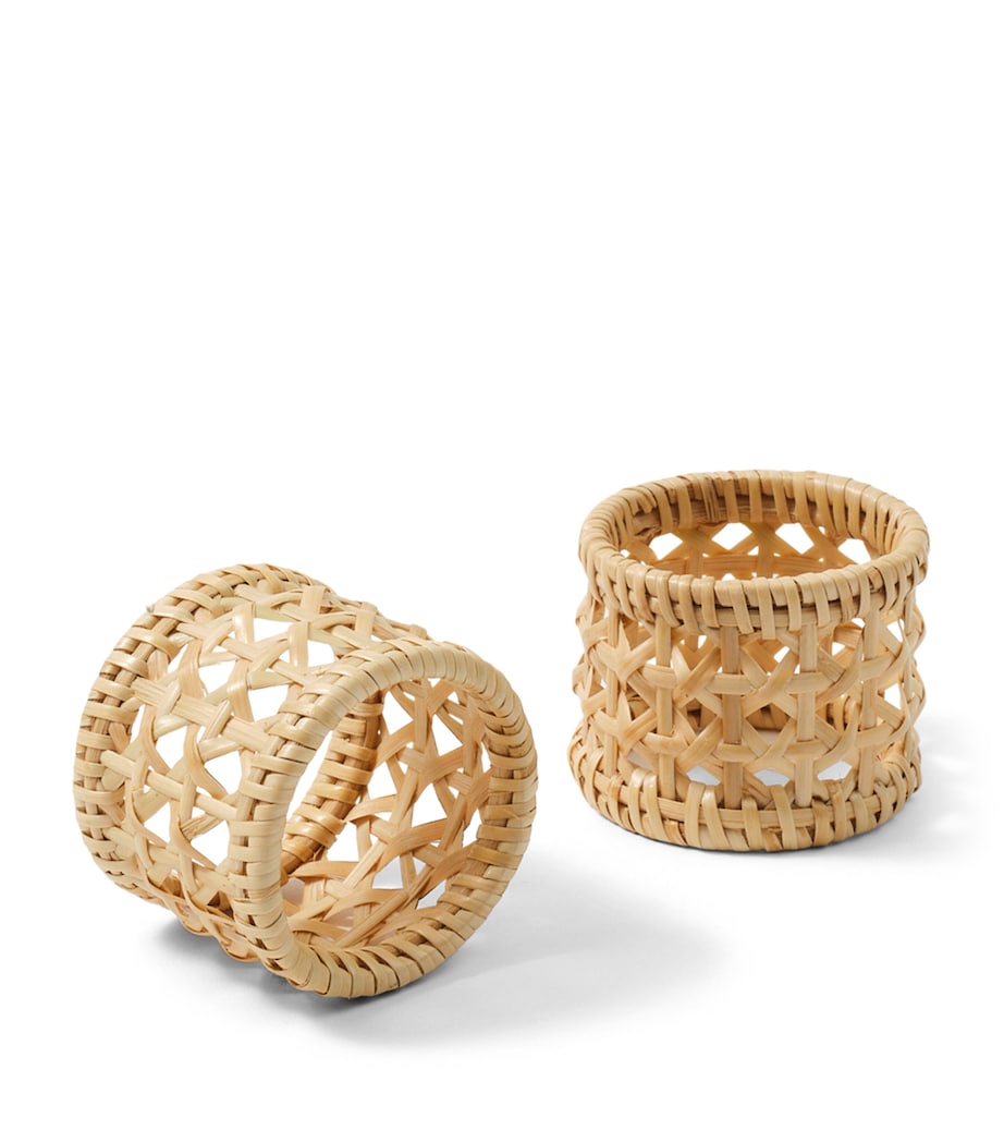 Set of 2 Rattan Sabbia Napkin Rings NATURAL Image 1