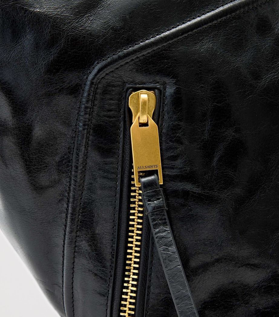AllSaints Leather Jean Rey Tote Bag Black Image 5