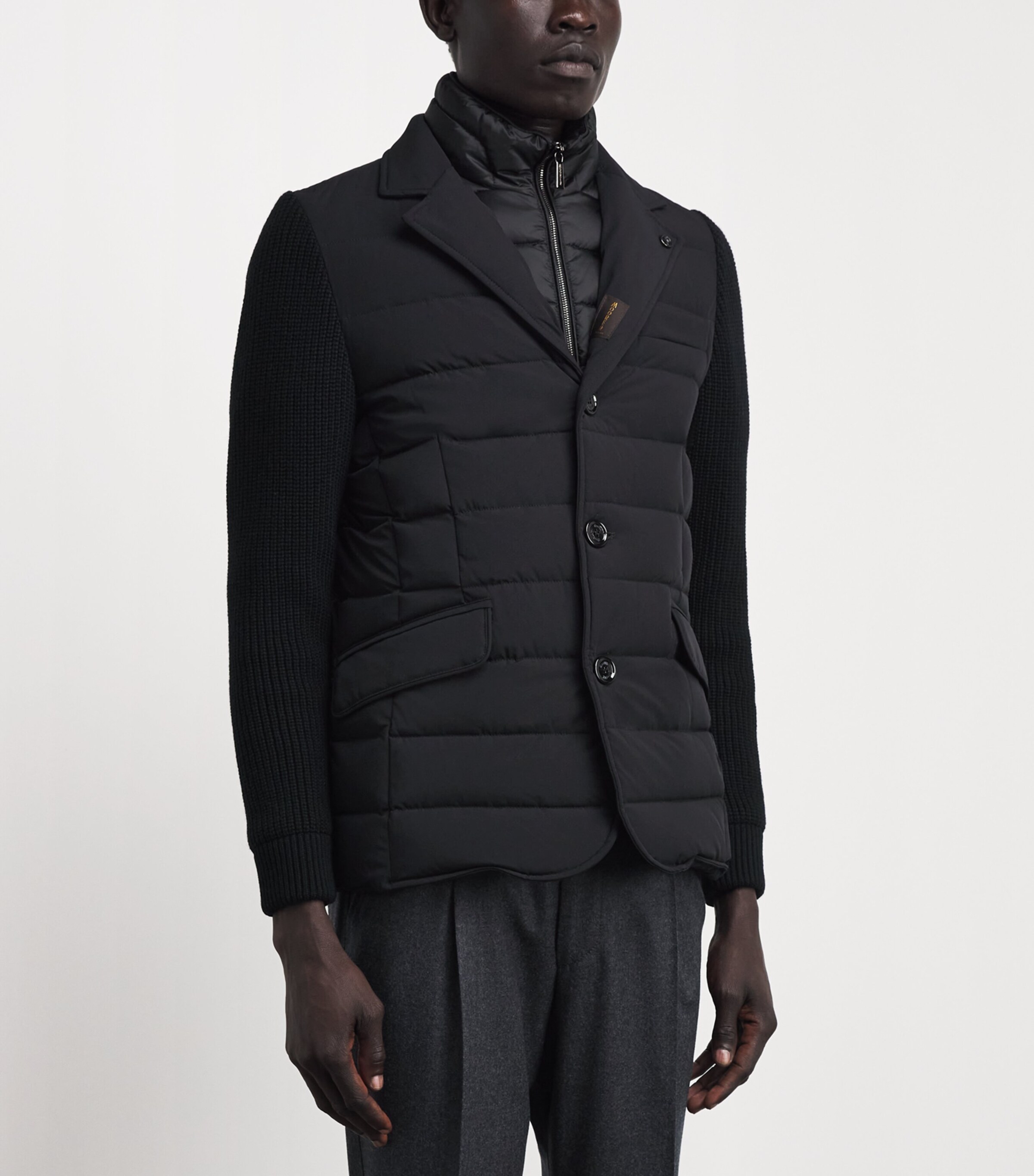 Moorer Mens Hybrid Rogers Jacket Nero Image 4