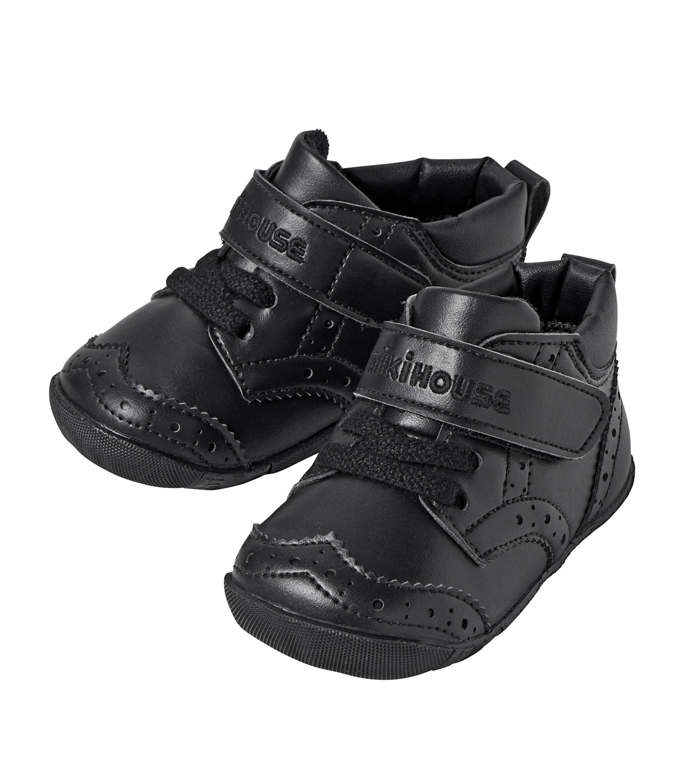 Miki House Faux Leather Velcro Sneakers | Baby Clothing | Baby Shoes | Trainers | Designers | Miki House