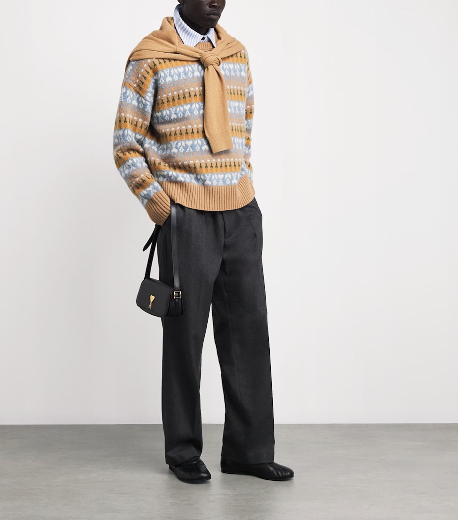 Wool Ami de Coeur Sweater 2809 - CAMEL/CIEL Image 2