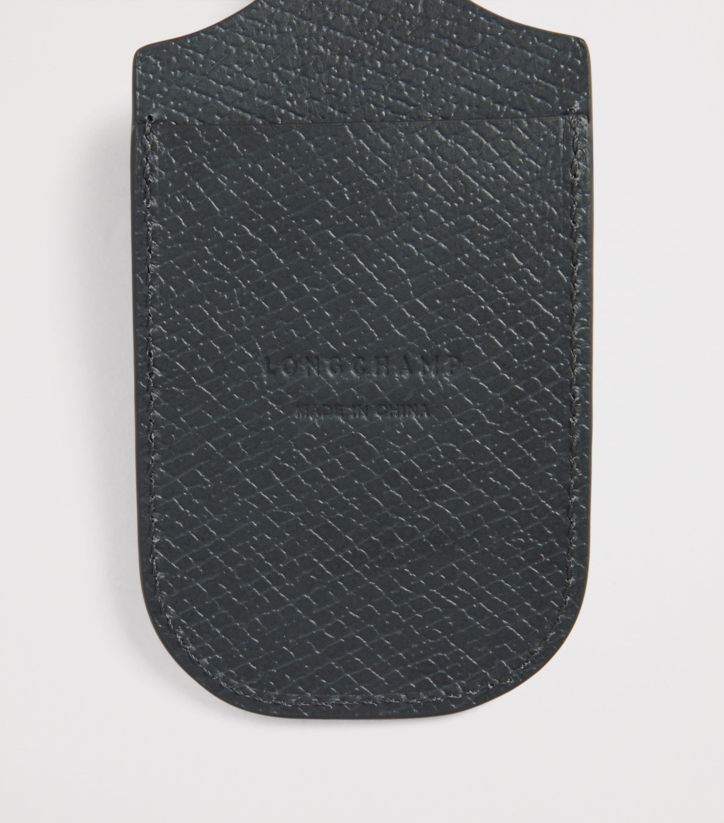 Longchamp Leather Le Pliage One Keyring Anthracite Image 2