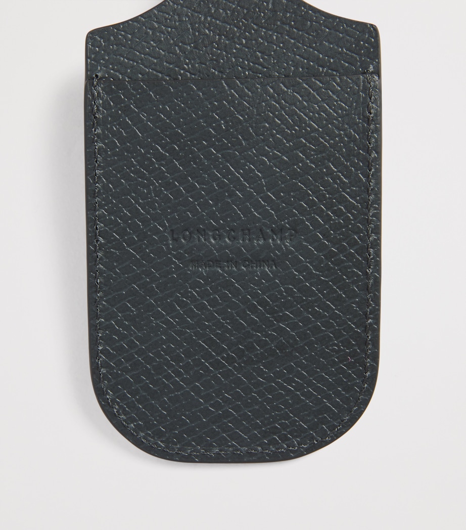 Longchamp Leather Le Pliage One Keyring Anthracite Image 2