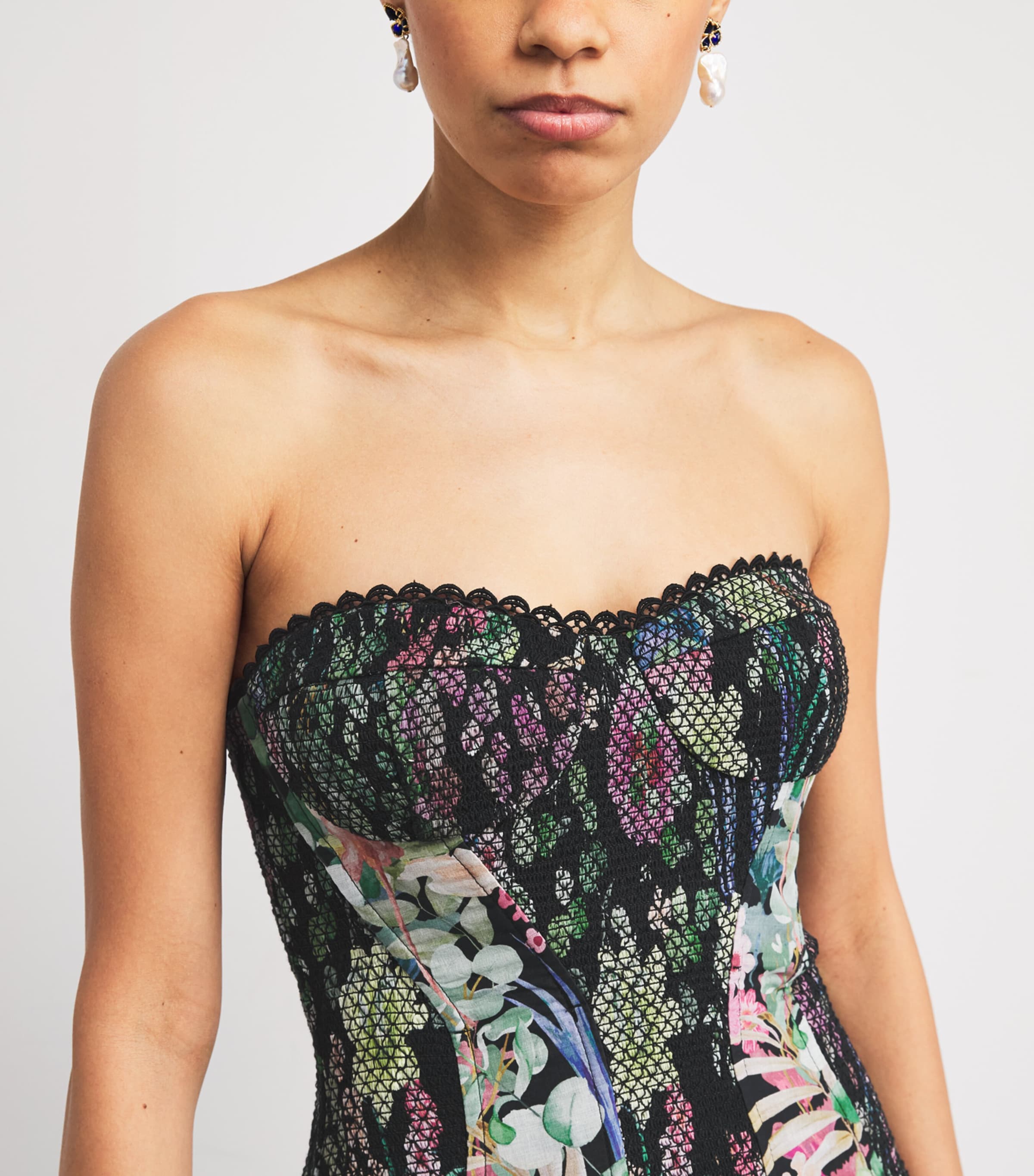 Cotton-Blend Illyr Midi Dress BLACK LAGOON Image 4