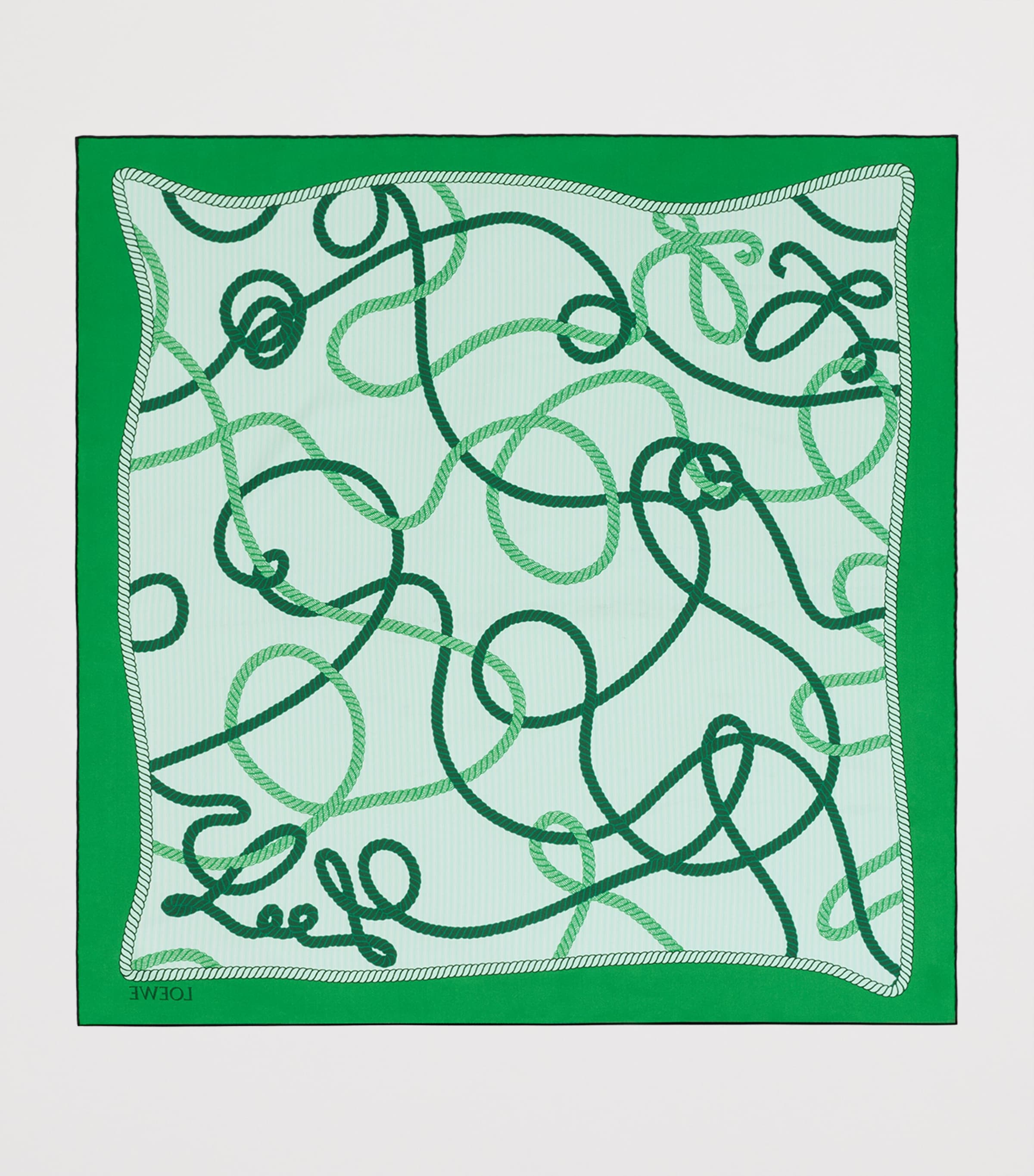 LOEWE Silk Twill Scarf Navy/green Image 2