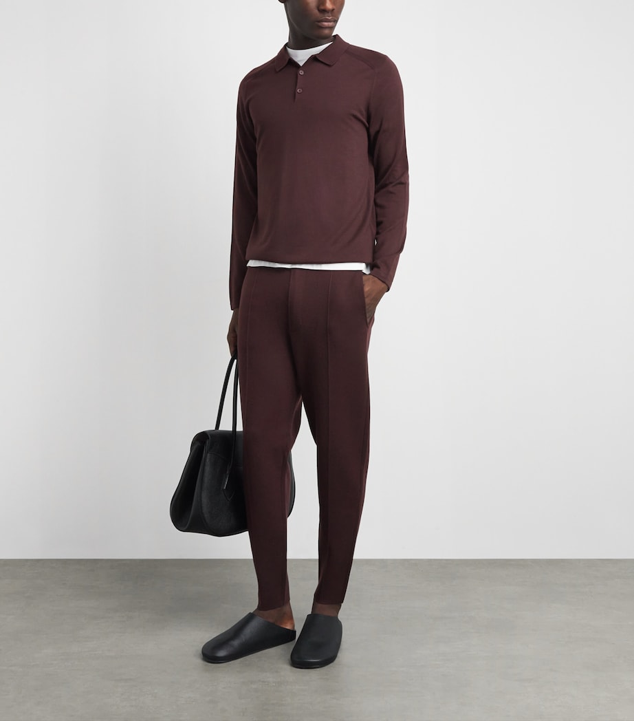 Falke Mens Ultrafine Merino Wool Trousers Dark Choco Image 2