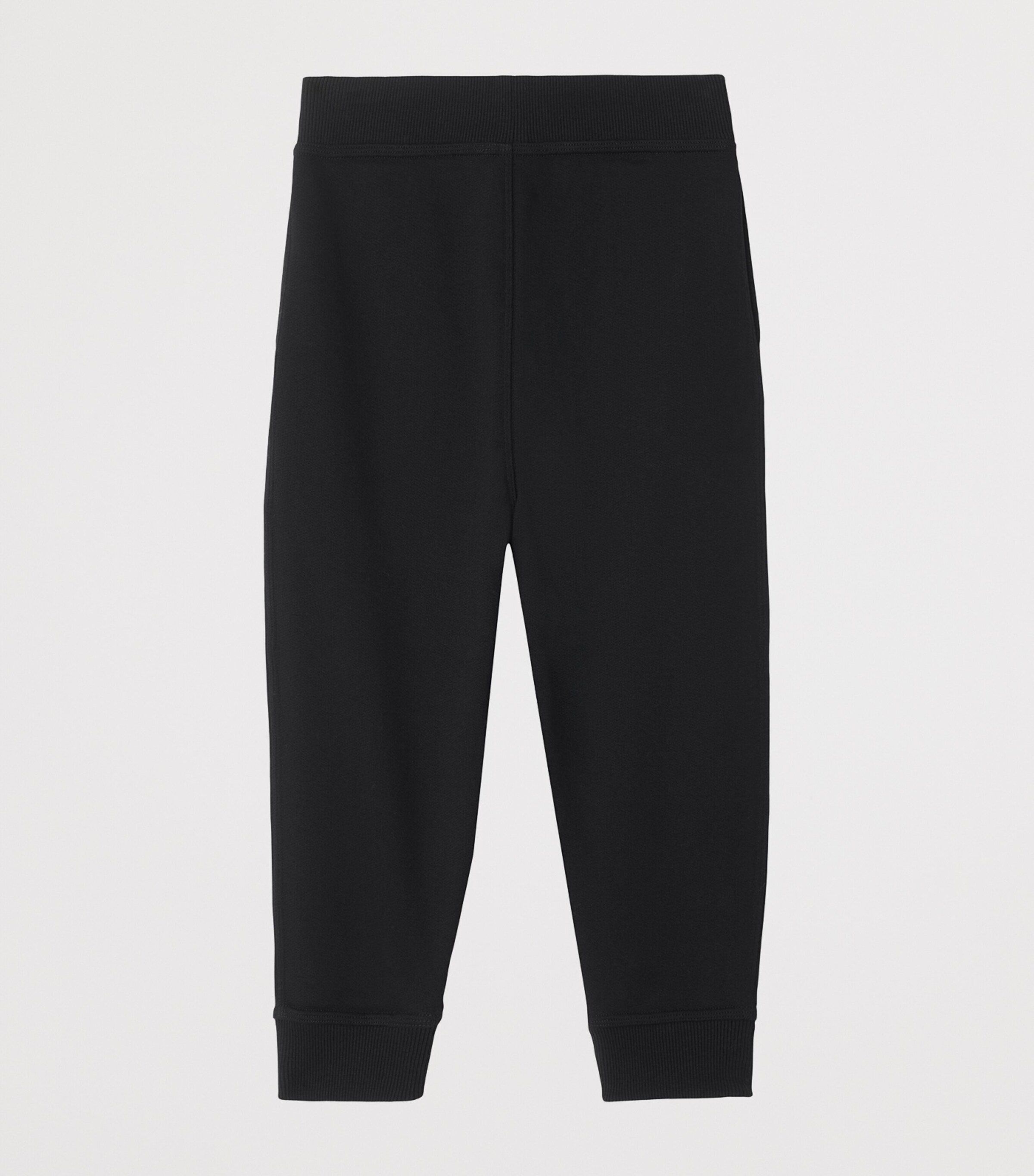 Cotton Check Label Sweatpants (3-12 Years) BLACK Image 2