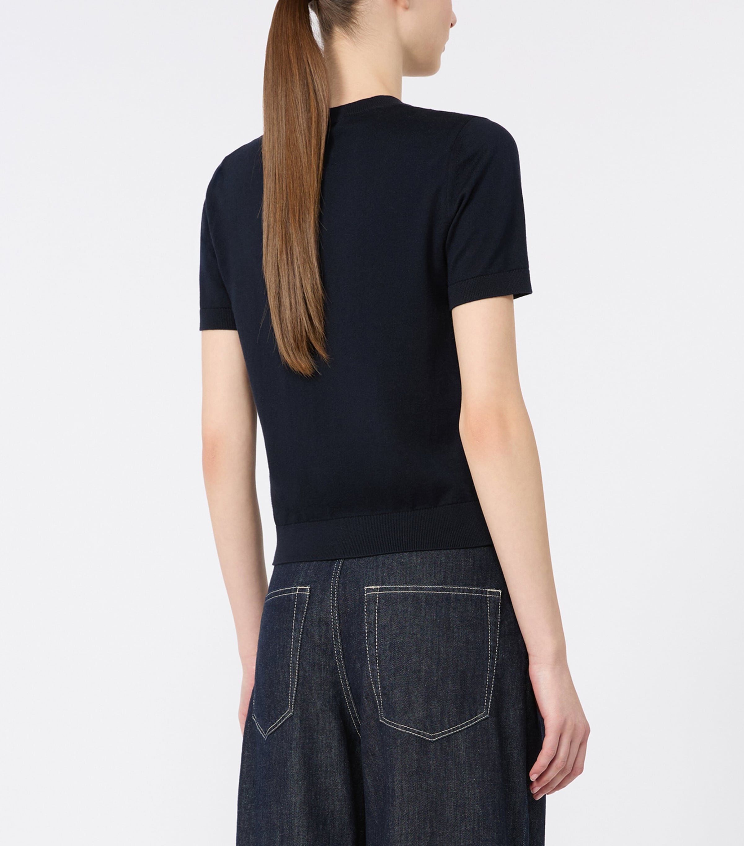 Max Mara Womens Cotton-Cashmere-Silk Sweater Ultramarine Image 4