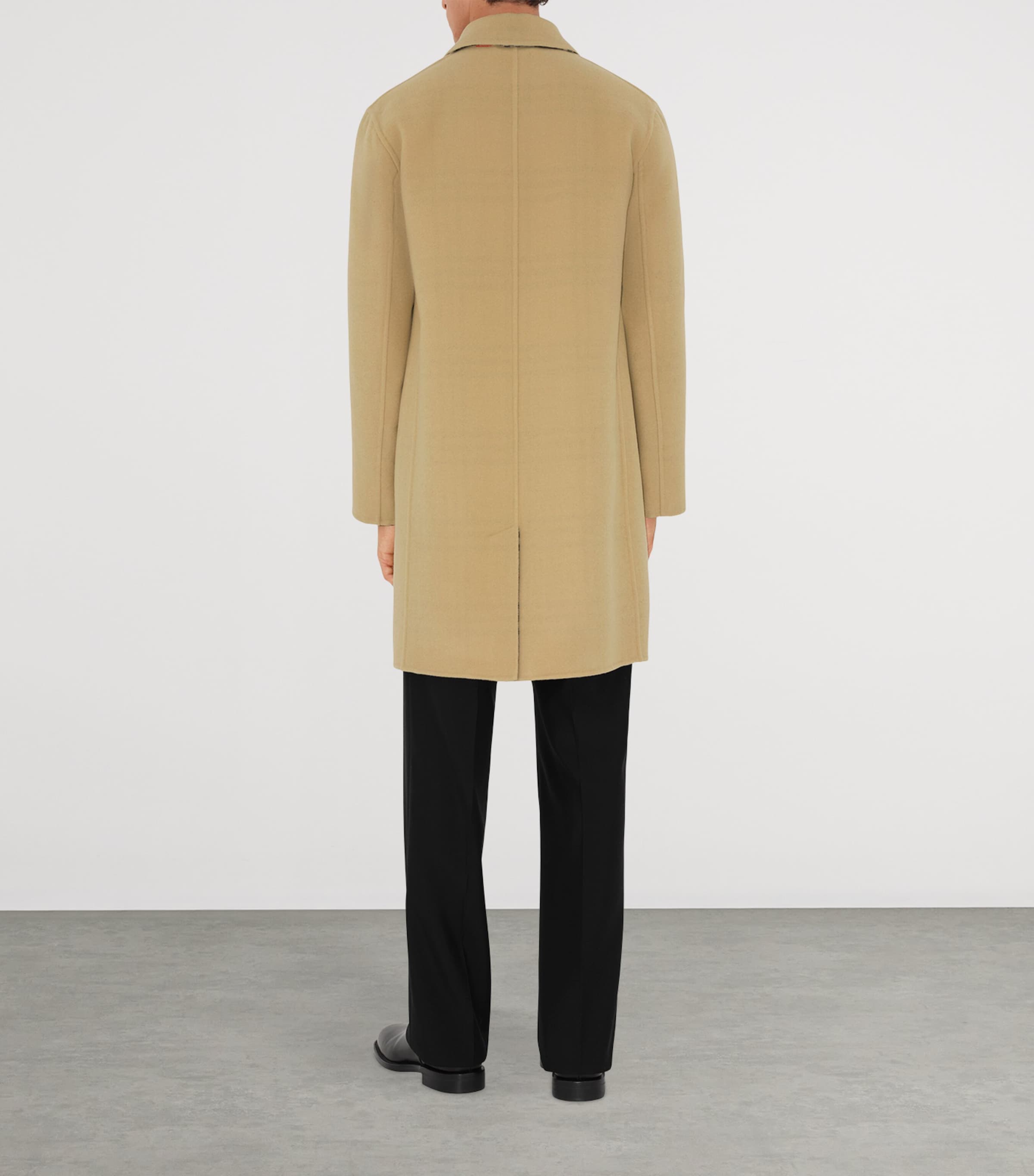 Wool Mid-Length Car Coat FLAX/SAND IP CHECK Image 4