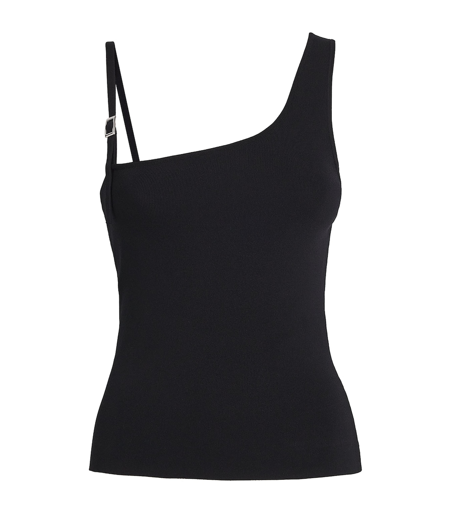 Sandro Paris Womens Knitted Asymmetric Tank Top Black Image 1
