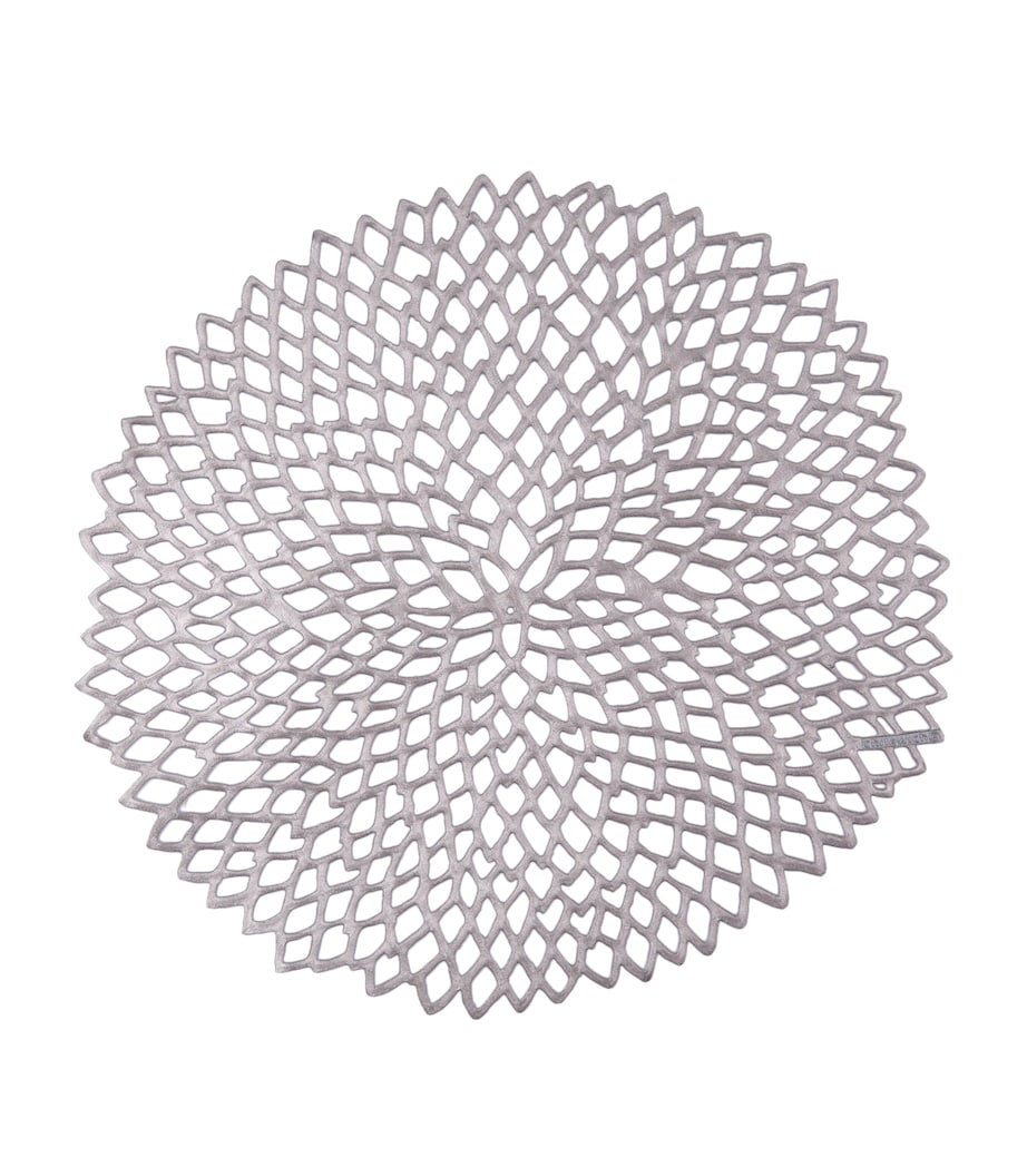 Dahlia Round Placemat (40cm) GREY Image 1