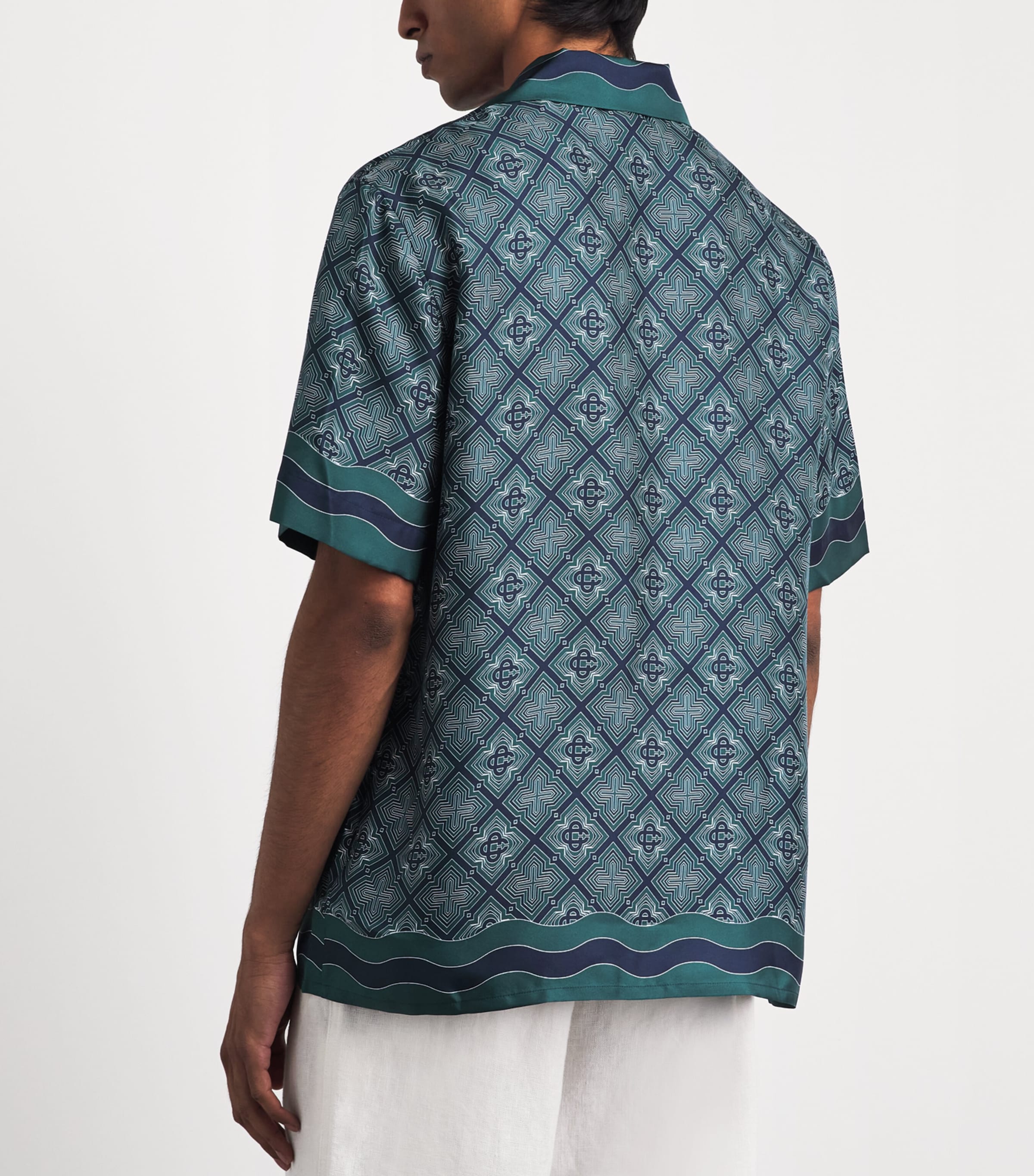 Casablanca Mens Silk Radiating Monogram Shirt Radiating Monogram Image 5