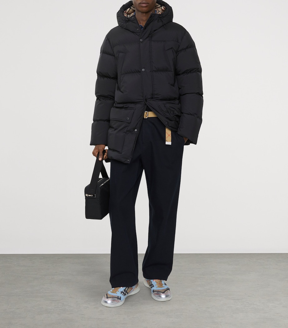 Hooded Down Puffer Jacket BLACK Image 2