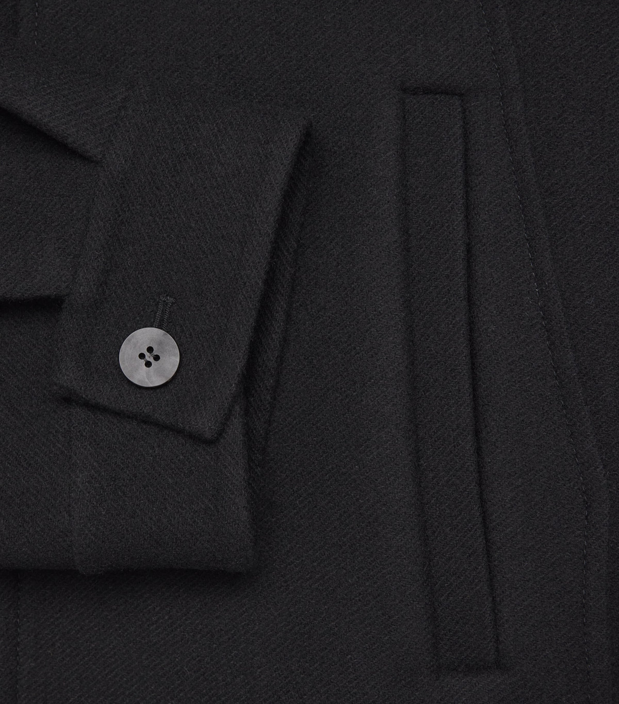 Wool-Blend High-Neck Zip-Up BLACK Image 5