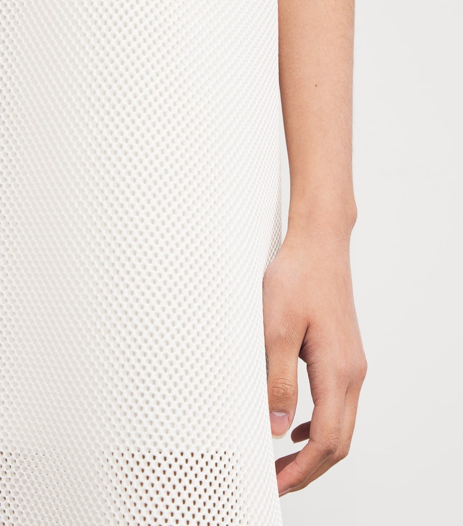 Mesh Jersey Mini Dress WHITE Image 6