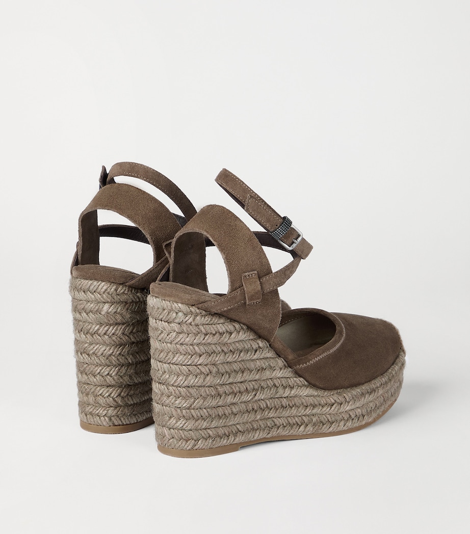 Brunello Cucinelli Suede Wedge Espadrilles 80 Image 5