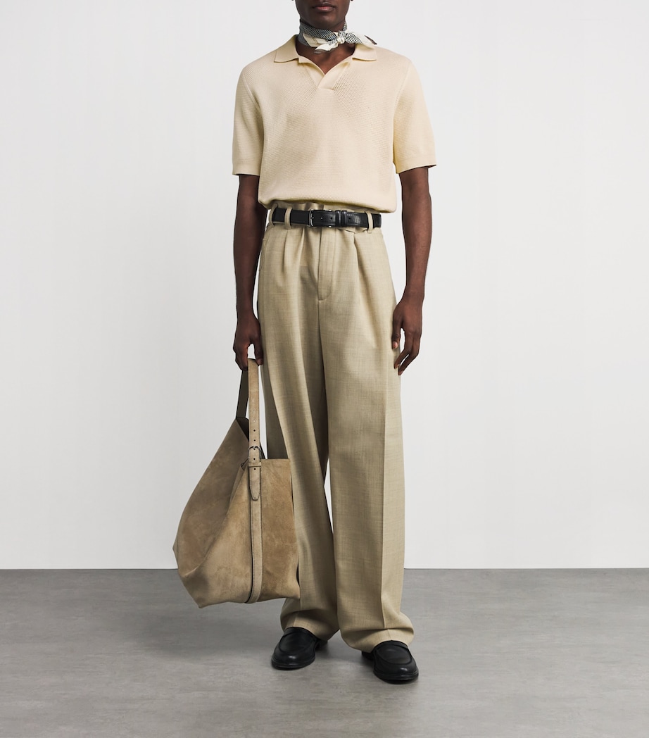 Cotton Knitted Polo Shirt WHCR-ECRU Image 2